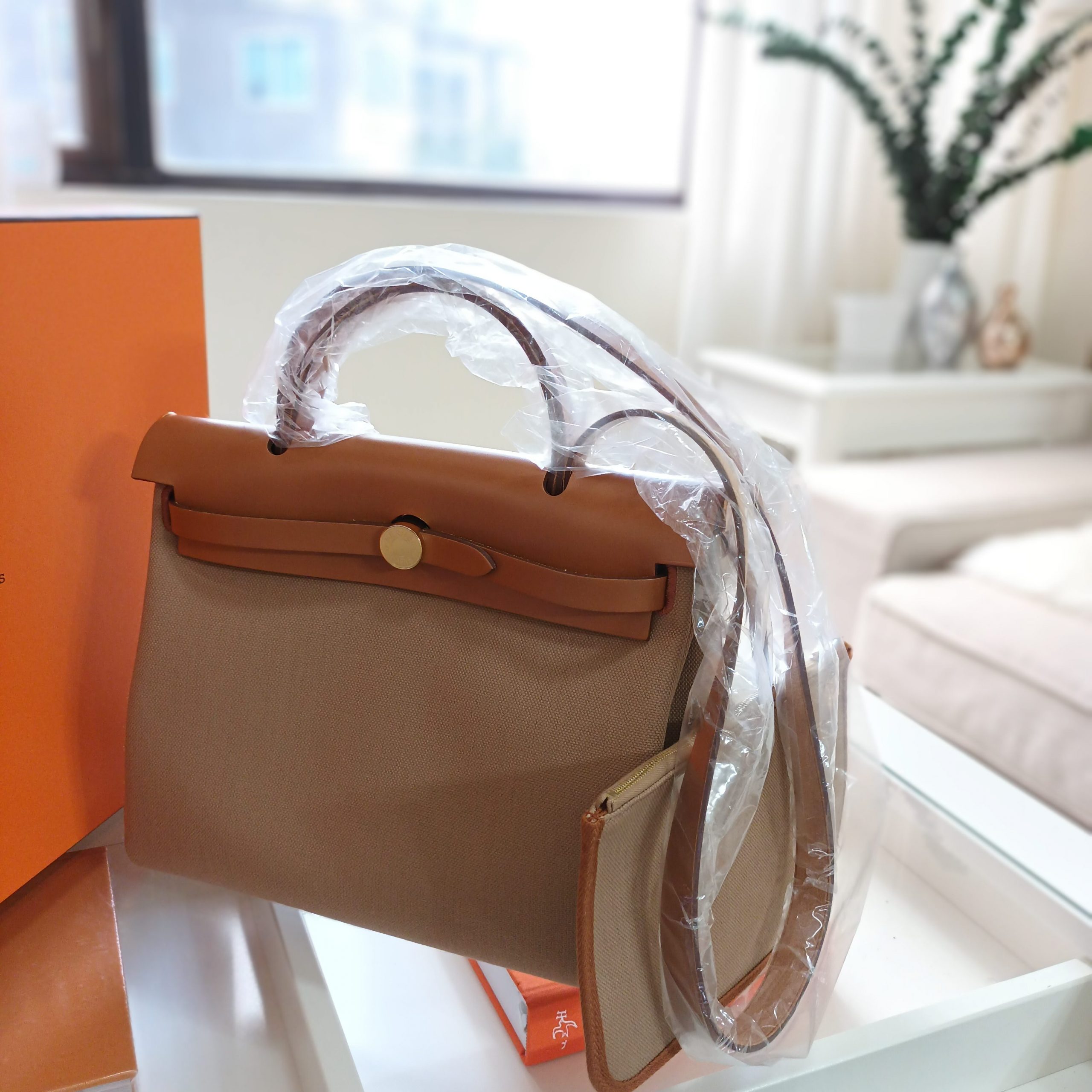 Hermes Herbag 31 In Trench And Ebene With Gold Hardware – Found