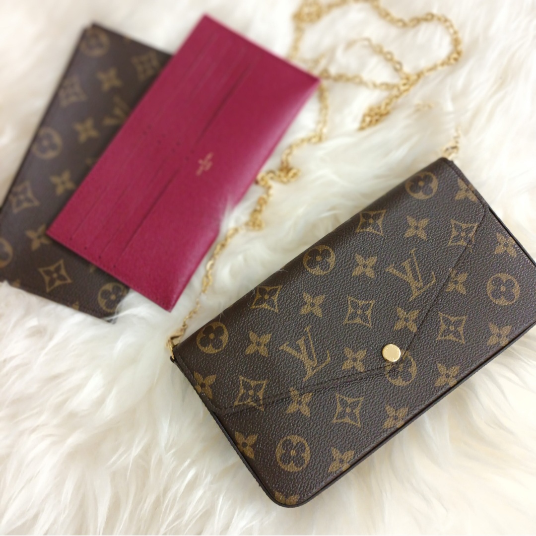 LOUIS VUITTON Pochette Felicie M61276 Monogram Chain Wallet