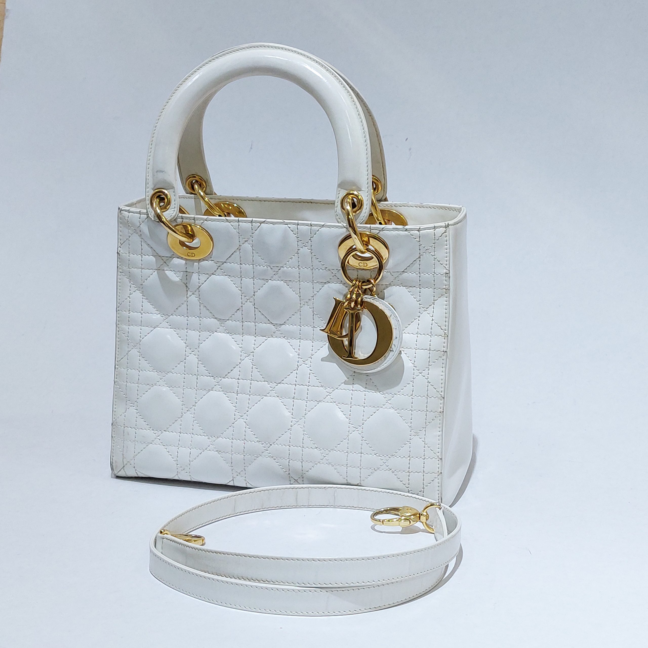 Dior Gold Microcannage Patent Leather Mini Lady Dior Tote Dior  TLC