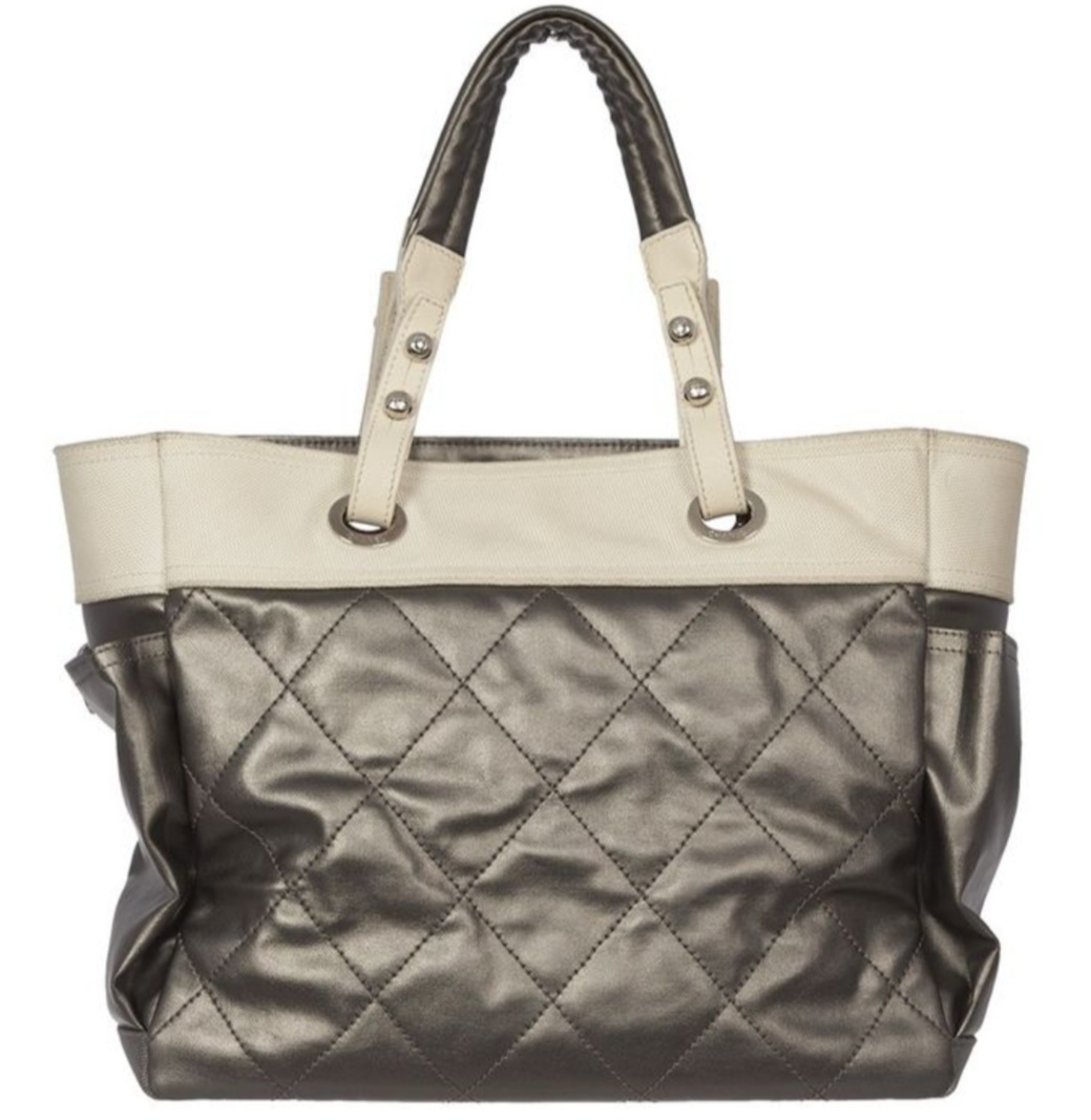 Chanel Biarritz Canvas Leather Tote