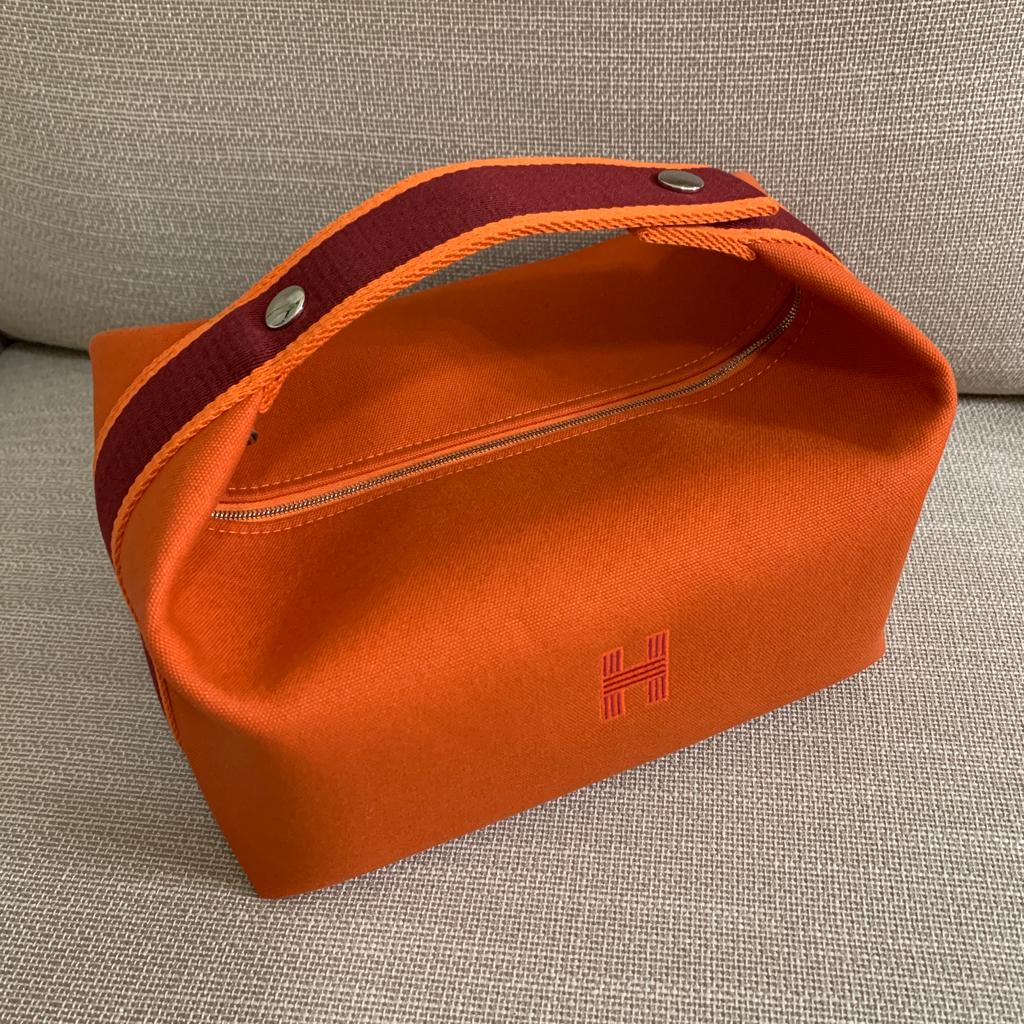 Hermès Bride-A-Brac Small Travel Case - Orange Cosmetic Bags