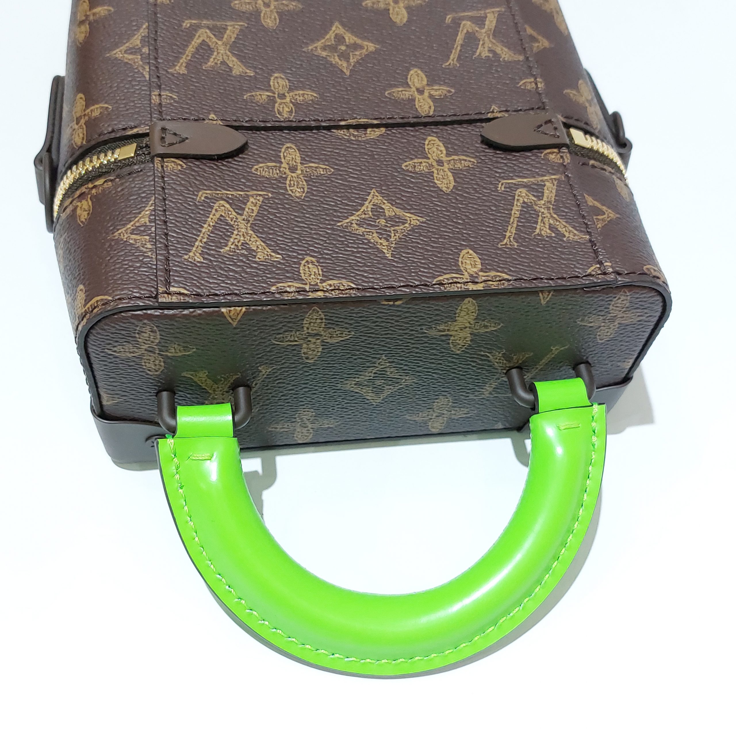 Virgil Abloh Brown and Green Monogram Coated Canvas No. 7 Vertical Box  Trunk Gold Hardware, 2022