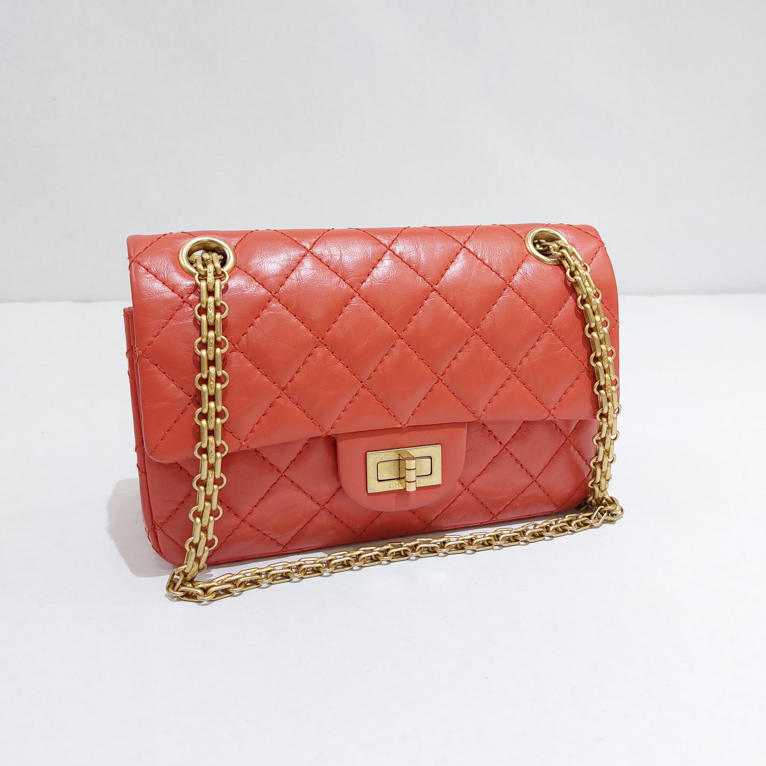 Chanel 255 Flap Bag Mini Reissue Leather Red  eBay