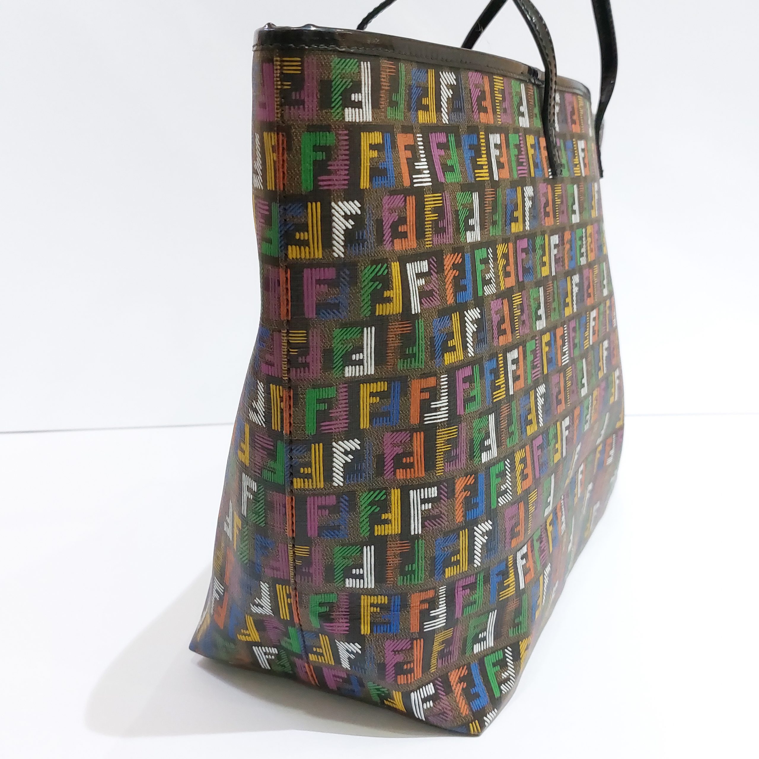 Fendi Multicolor Zucchino Coated Canvas Roll Tote Bag-8BH185