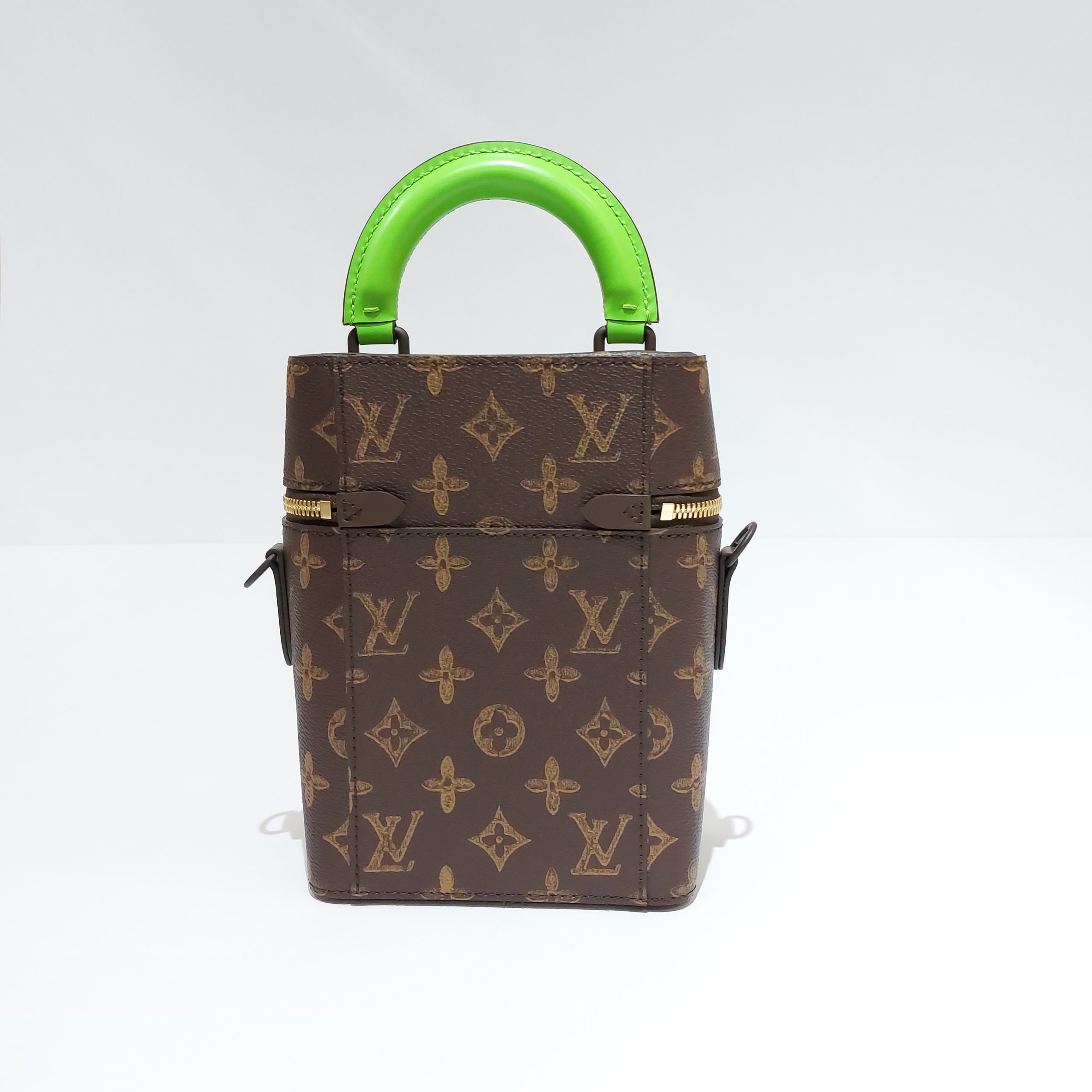Louis Vuitton Phone Box Case Green Brown Monogram Lv Logo Crossbody  Shoulder Bag