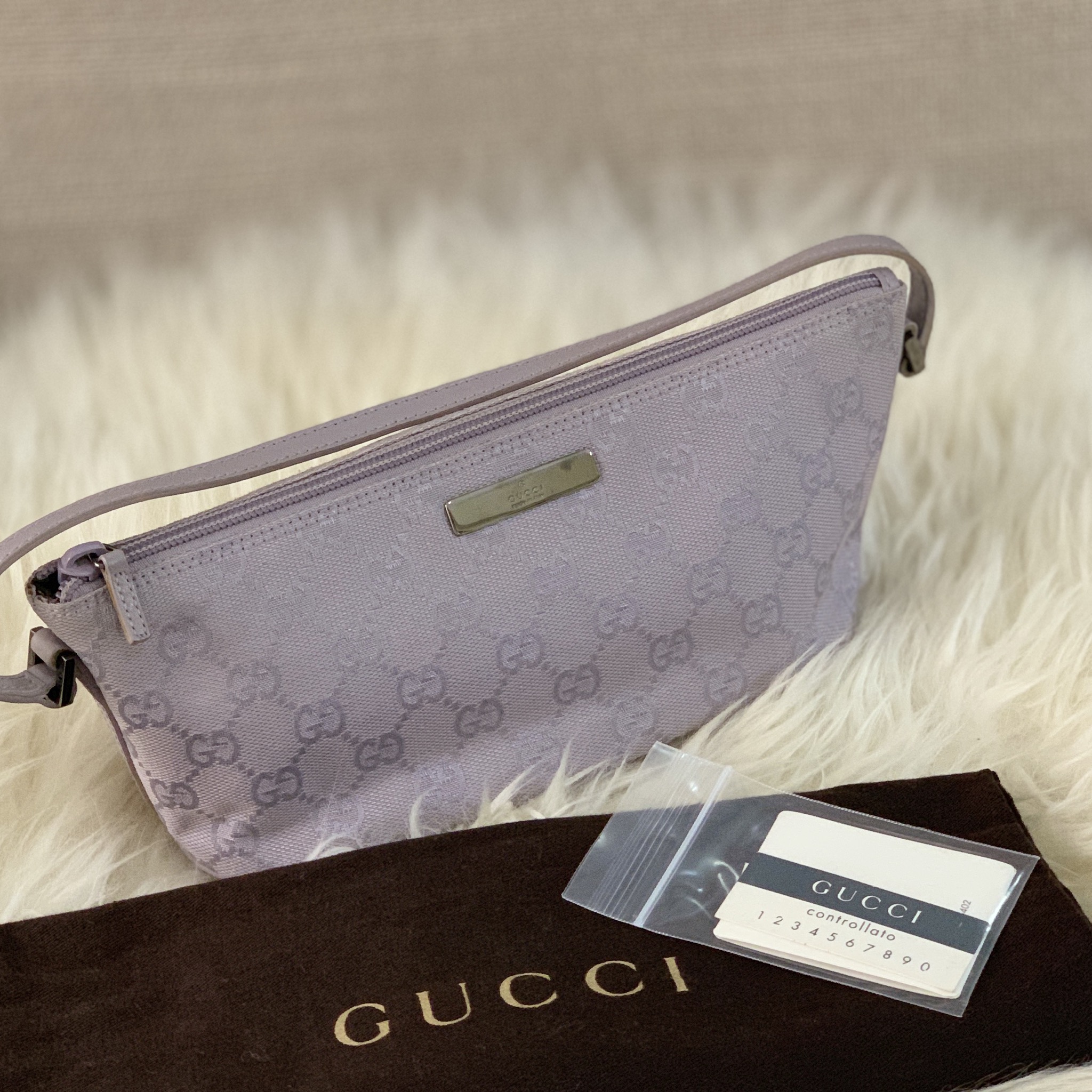 Gucci Monogram GG Boat Pochette Baguette Bag – SYLK