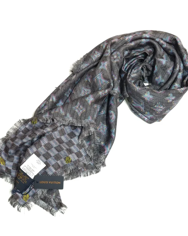 Louis Vuitton, Accessories, Louis Vuitton Light Blue Daily Monogram Lv  Logo Stole Scarf