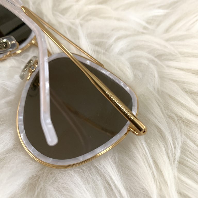 Helen Keller White/Gold Sunglasses - BrandConscious Authentics