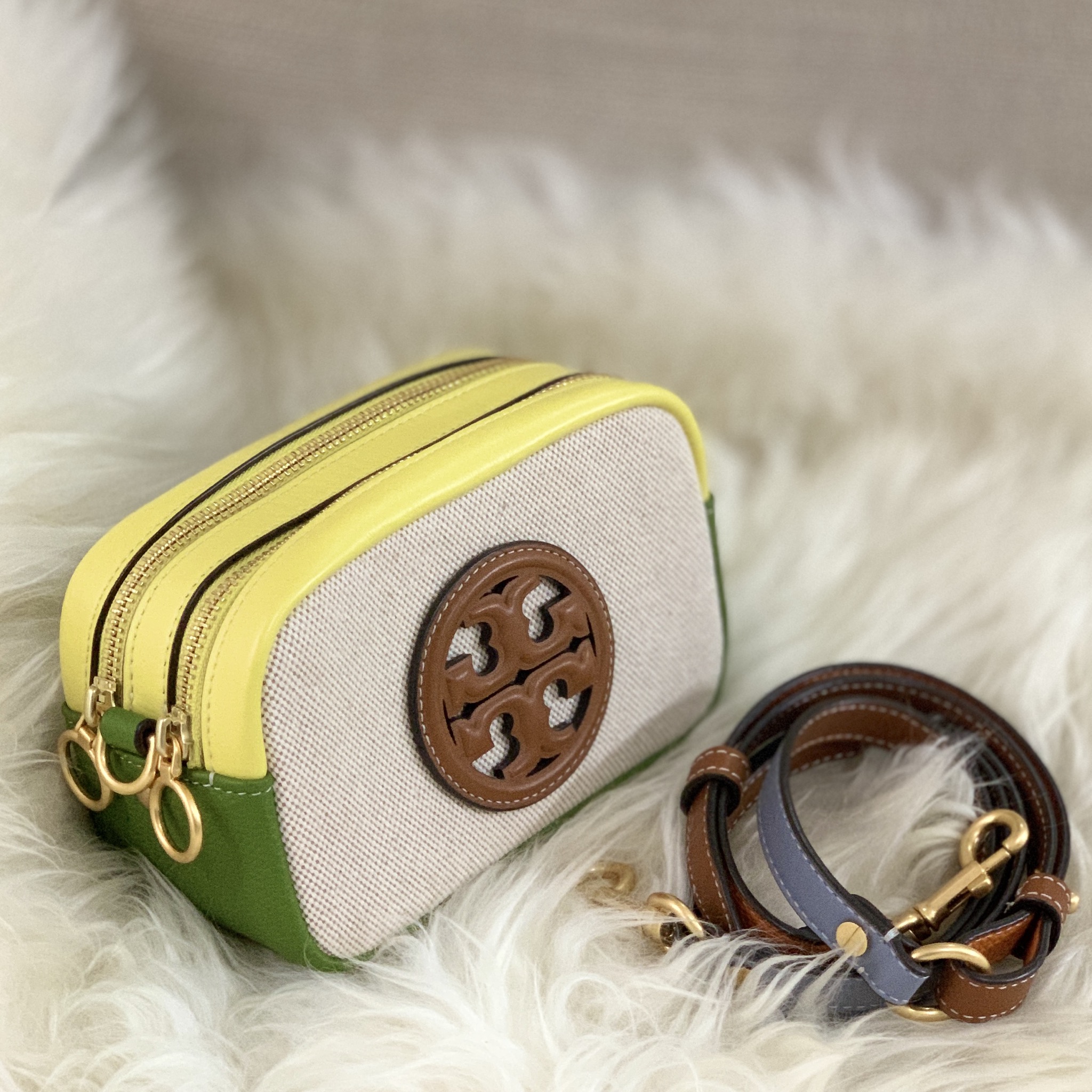 Tory Burch Perry Bombe Mini Camera Bag Canvas Multicolor - BrandConscious  Authentics