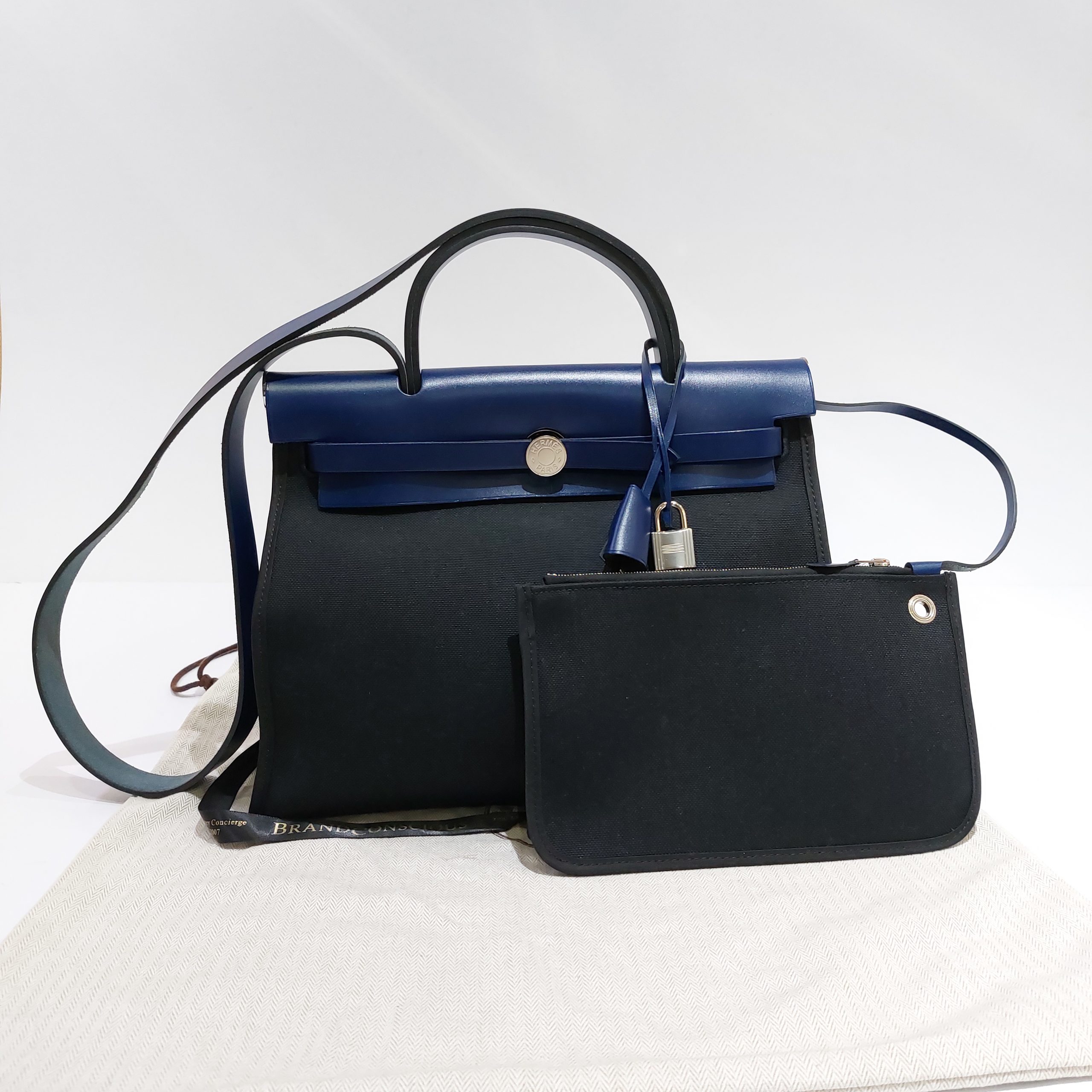 Hermès Limited Edition herbag 31 hardware plated Royal Blue - Hermes 