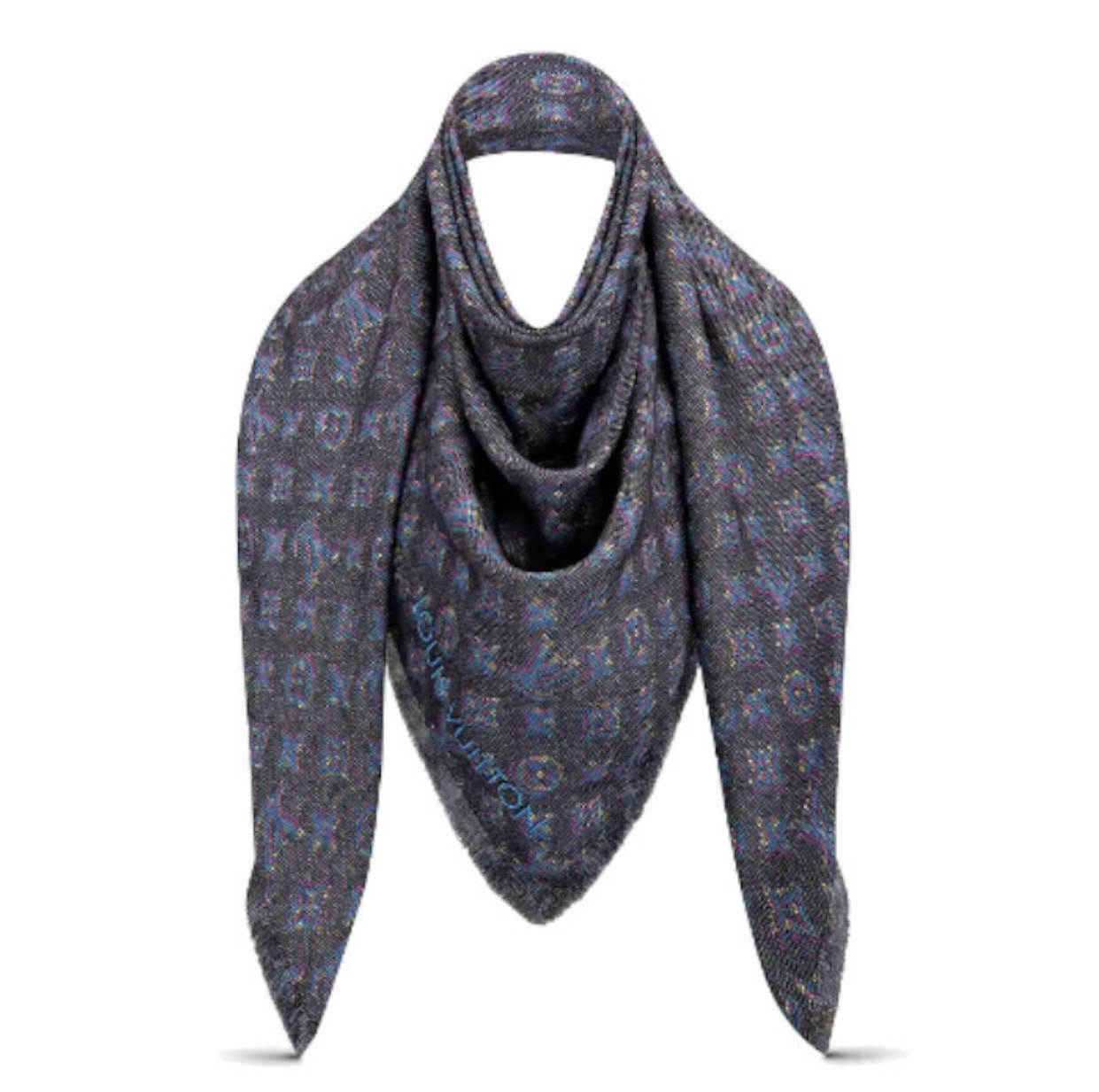 Louis Vuitton Silk LV Monogram Shawl - Blue Scarves and Shawls