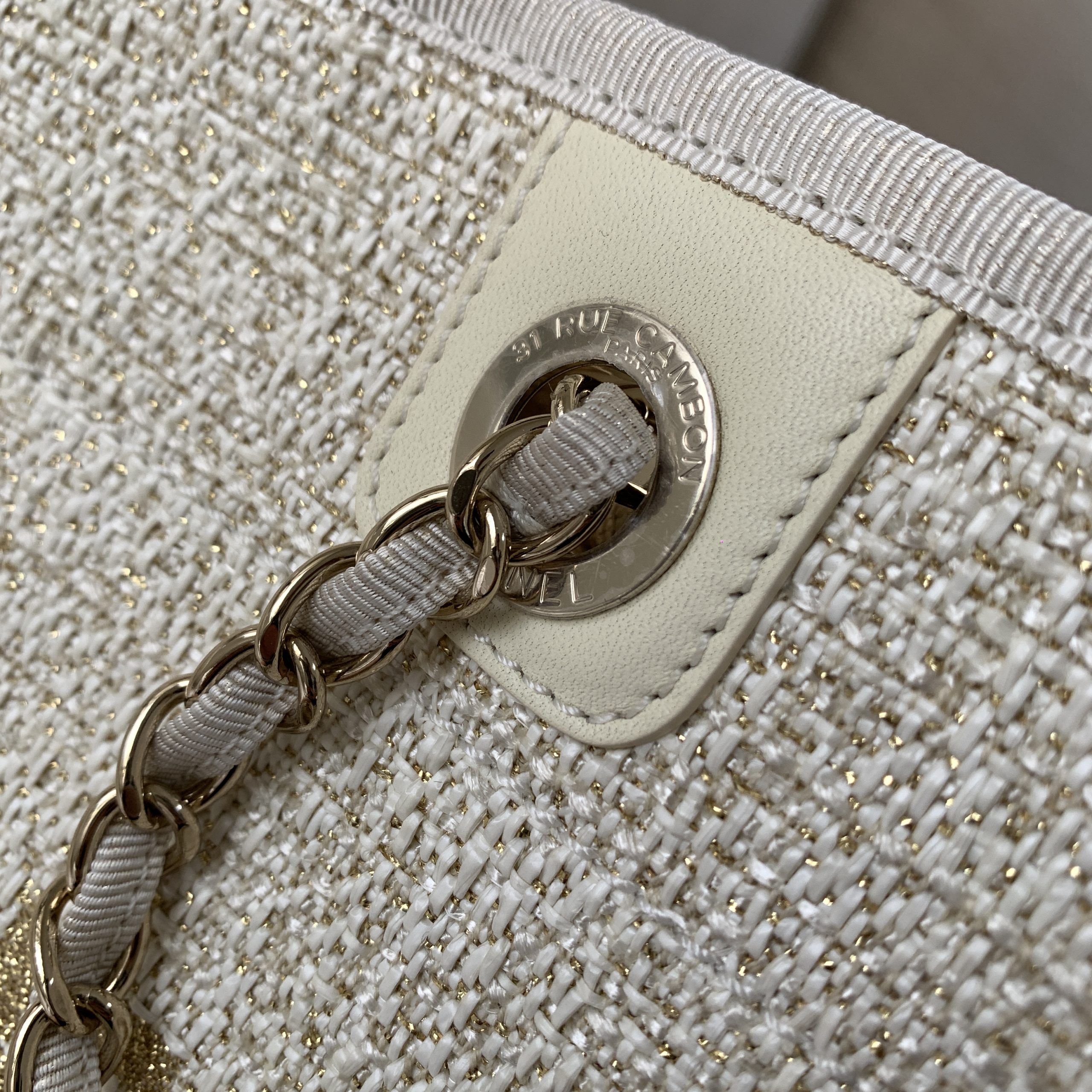 Chanel 2021 Ivory/ Gold Large Deauville Shopping Tote Bag at 1stDibs   chanel deauville tote 2021, chanel tote bag, chanel deauville tote bag 2021