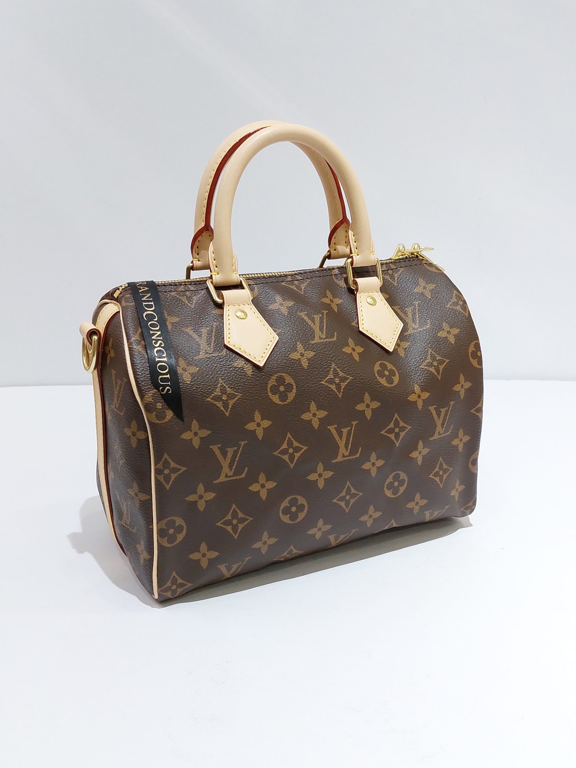 Speedy Bandouliere 25 Monogram Coated Canvas Bag with P.N Hot Stamp