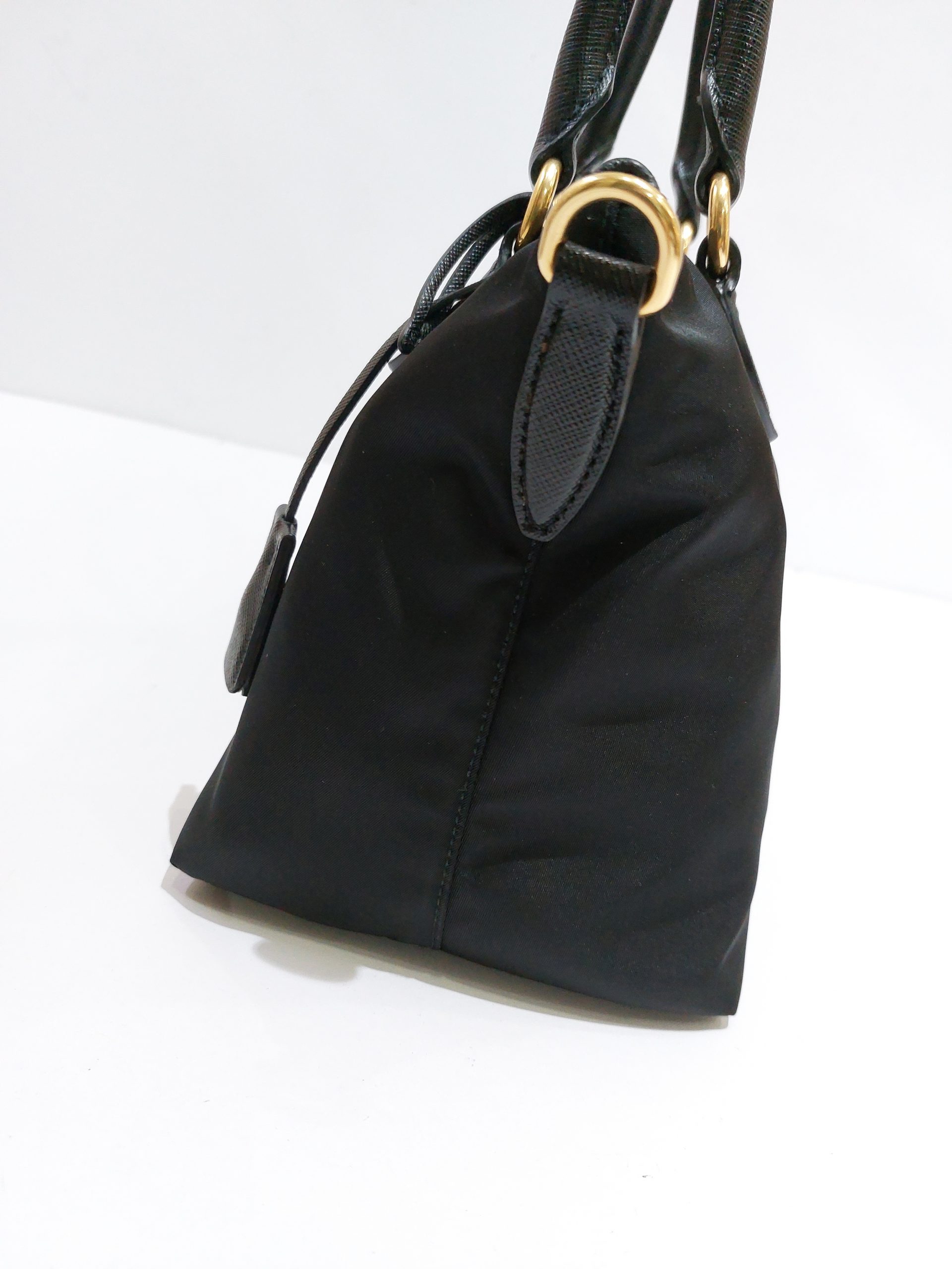 Prada 1BA275 Tessuto Nylon & Saffiano Leather Bag Black