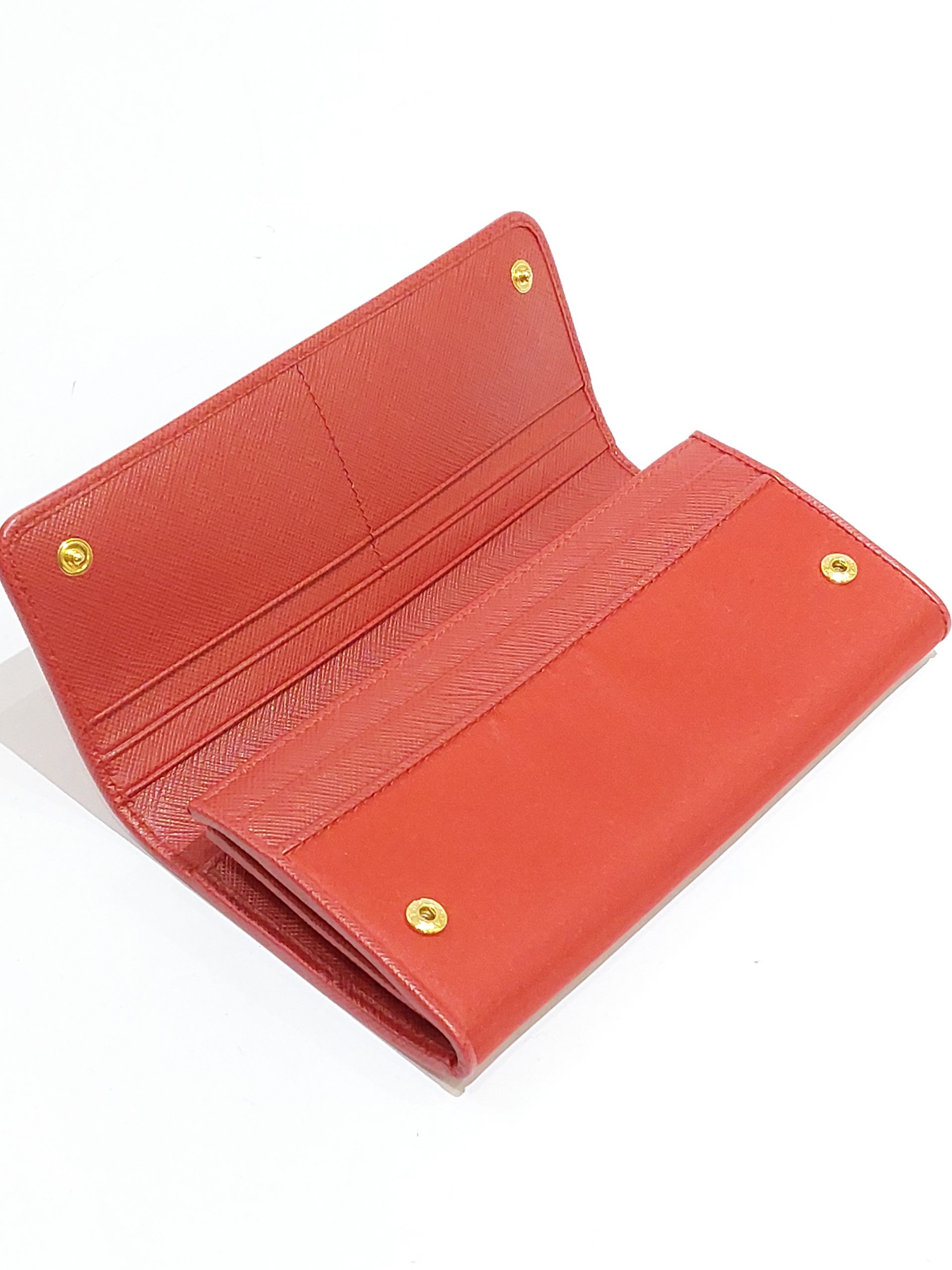 Prada Red Saffiano Leather Continental Wallet on Chain Woc For Sale at  1stDibs