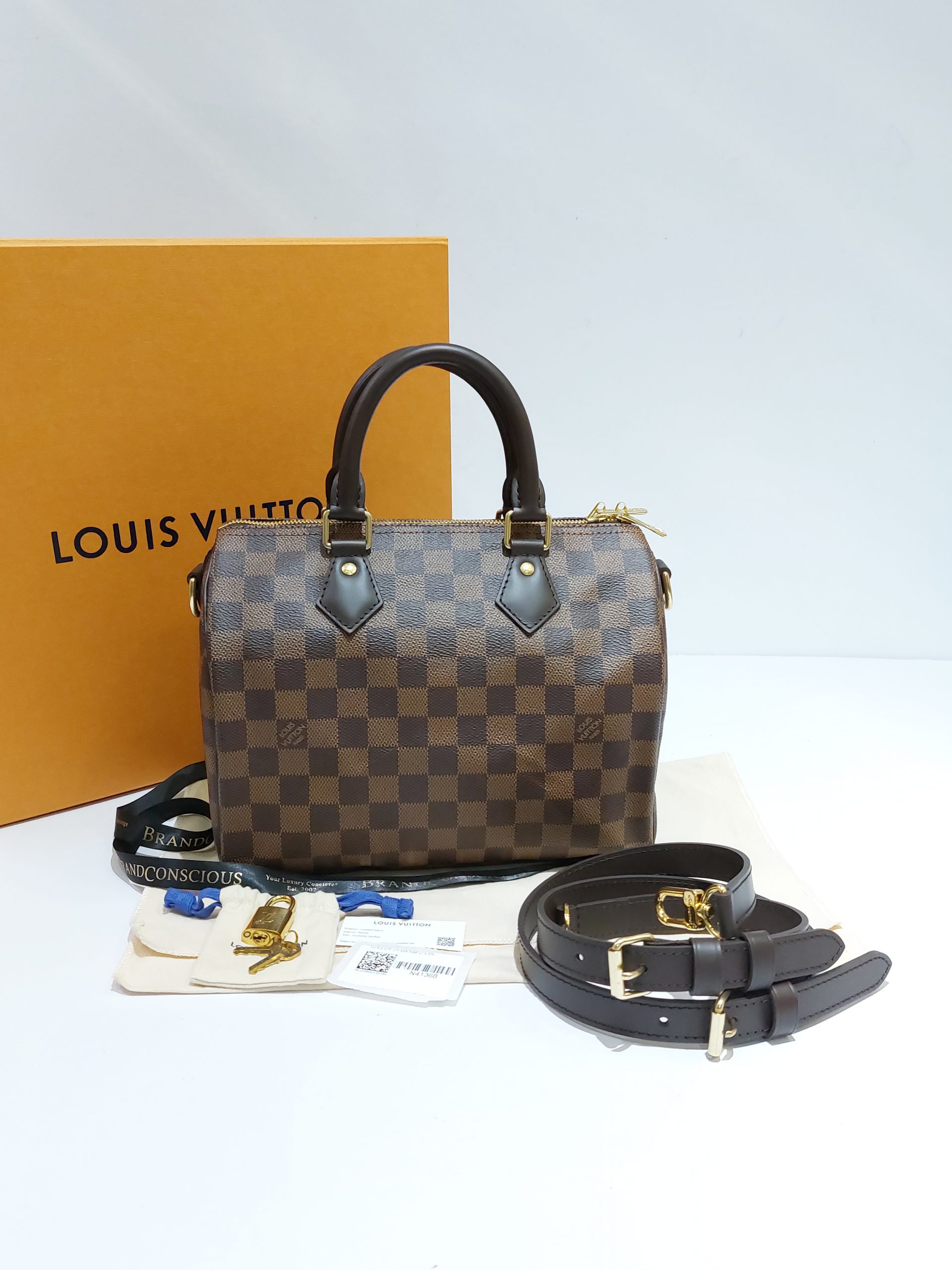 3D model Louis Vuitton Speedy Bandouliere 25 Damier Ebene VR / AR /  low-poly