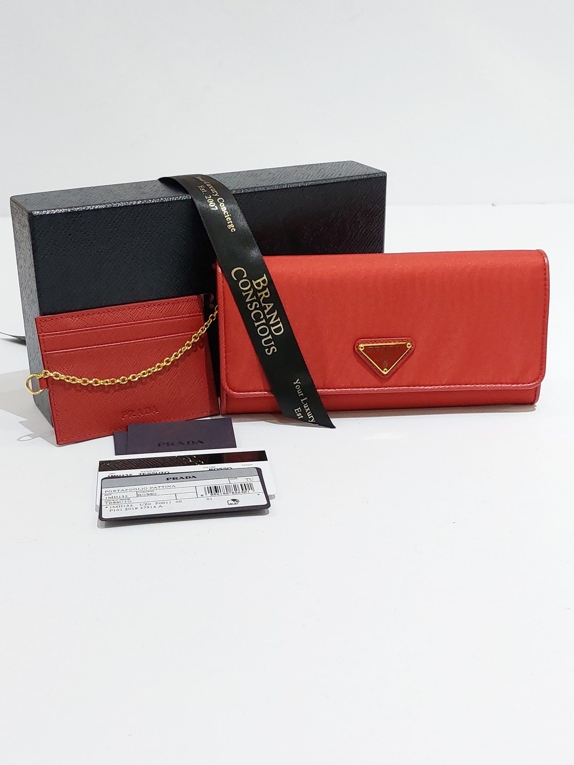 Prada Clutch Portafoglio Black Vitello Leather Bag