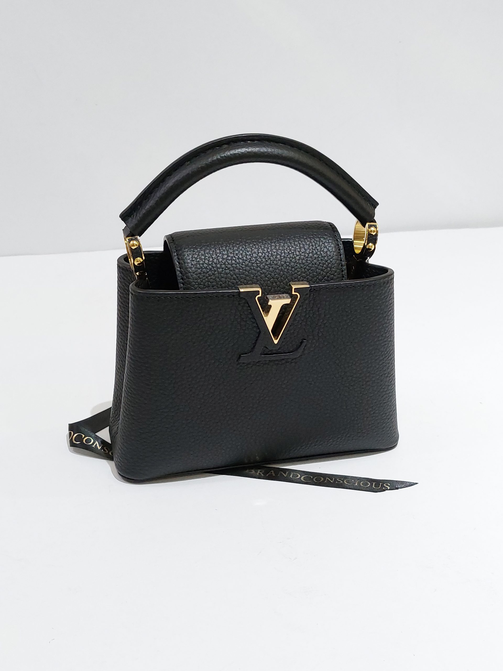 LOUIS VUITTON Taurillon Capucines Mini Black 1272423