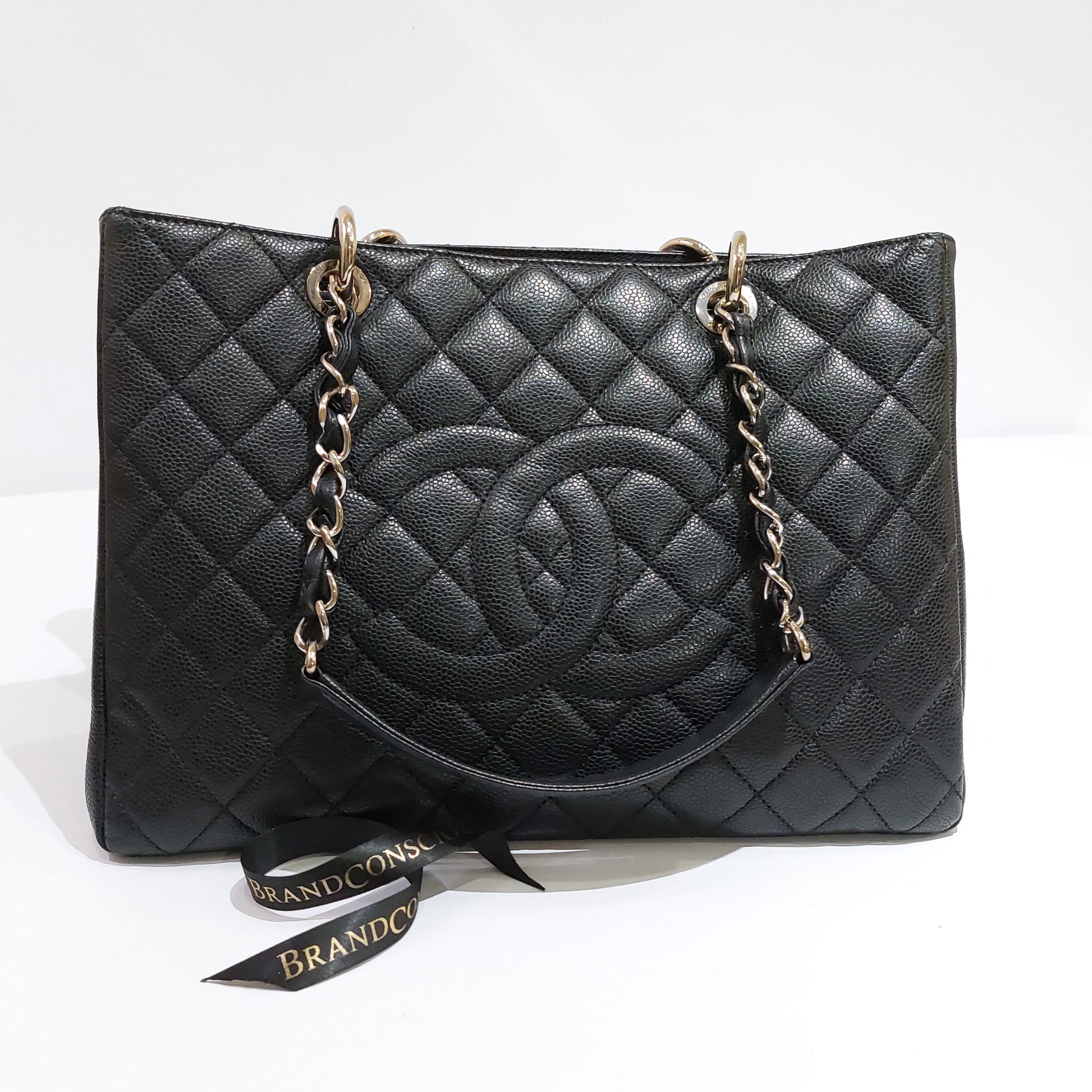 Chanel Caviar Grand Shopping Tote Black Silver Hardware - BrandConscious  Authentics