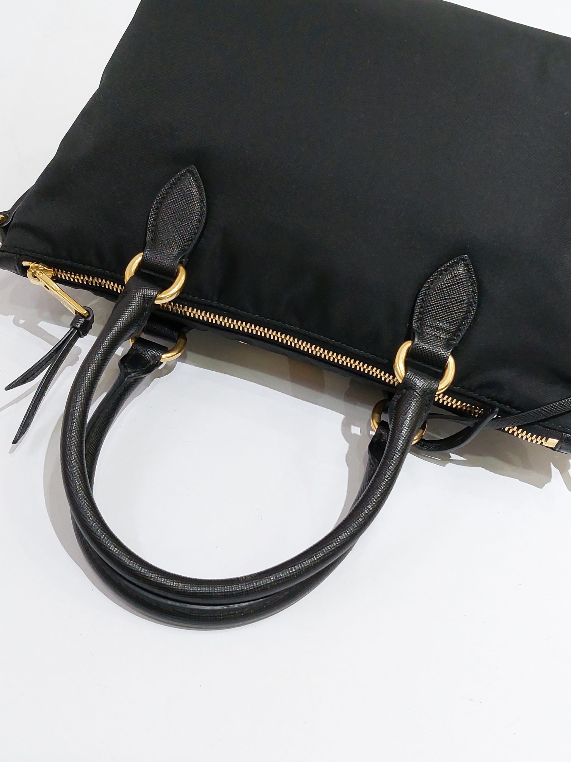 Prada 1BA275 Tessuto Nylon & Saffiano Leather Bag Black