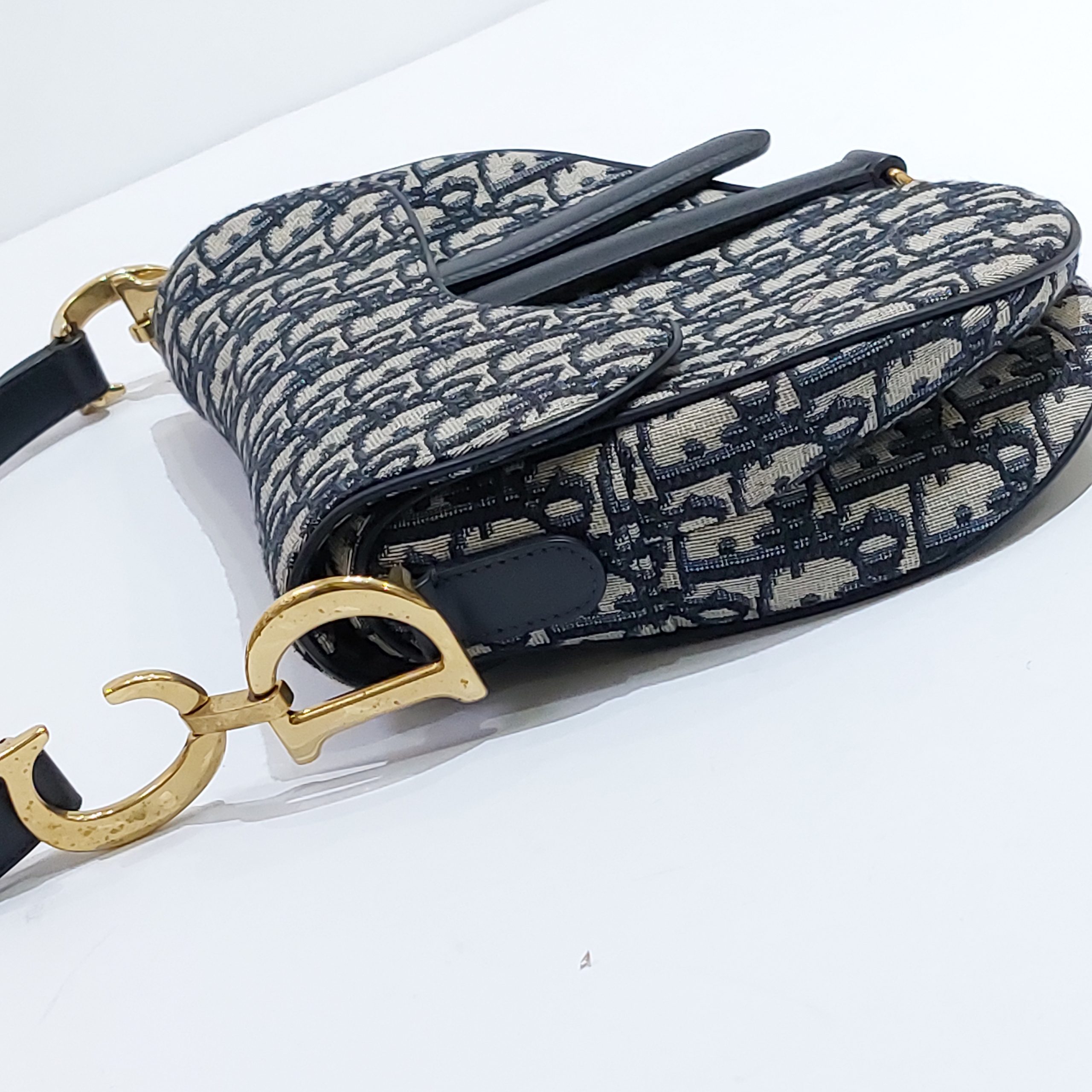 Christian Dior Mini Saddle Bag Blue Oblique Jacquard Gold Hardware – Coco  Approved Studio