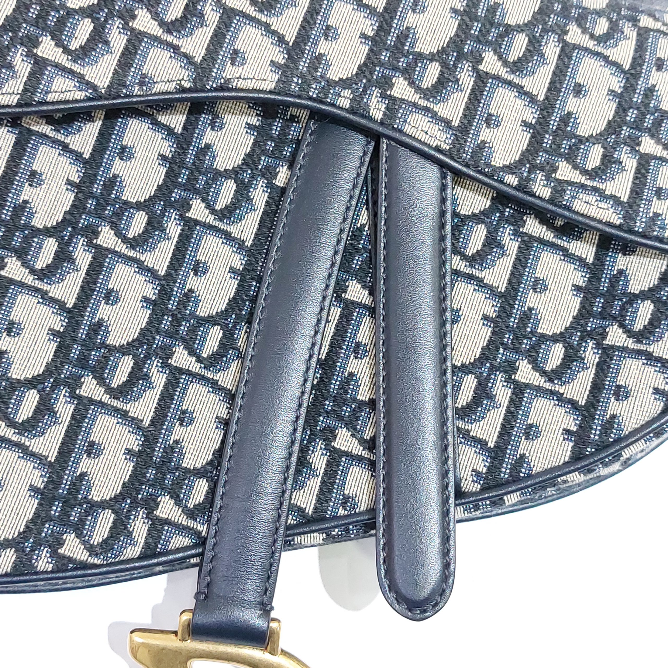 Dior Blue Oblique Jacquard Saddle Pouch – myGemma