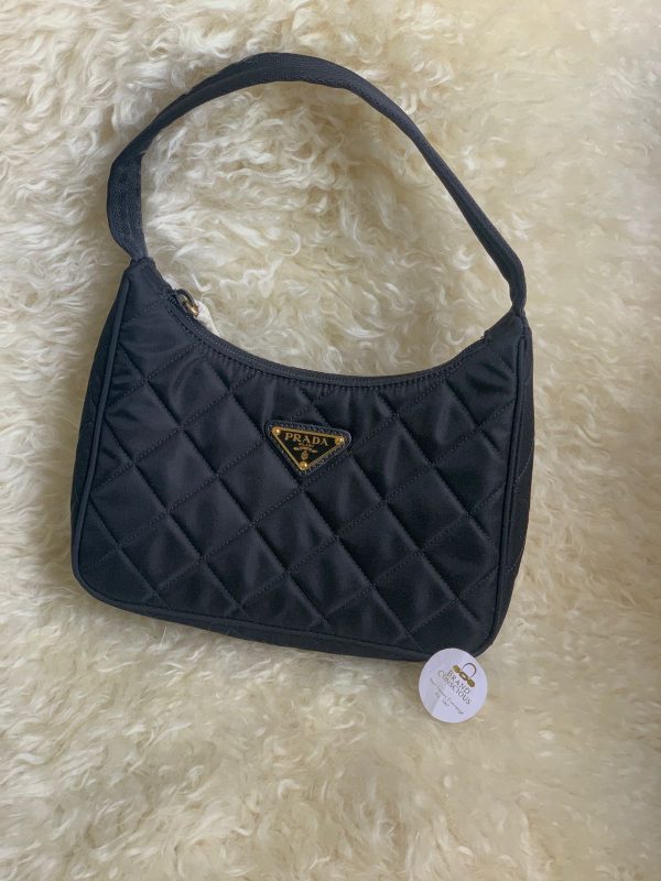 Prada 1NE051 Tessuto Impunto Hobo Nero Bag - BrandConscious Authentics