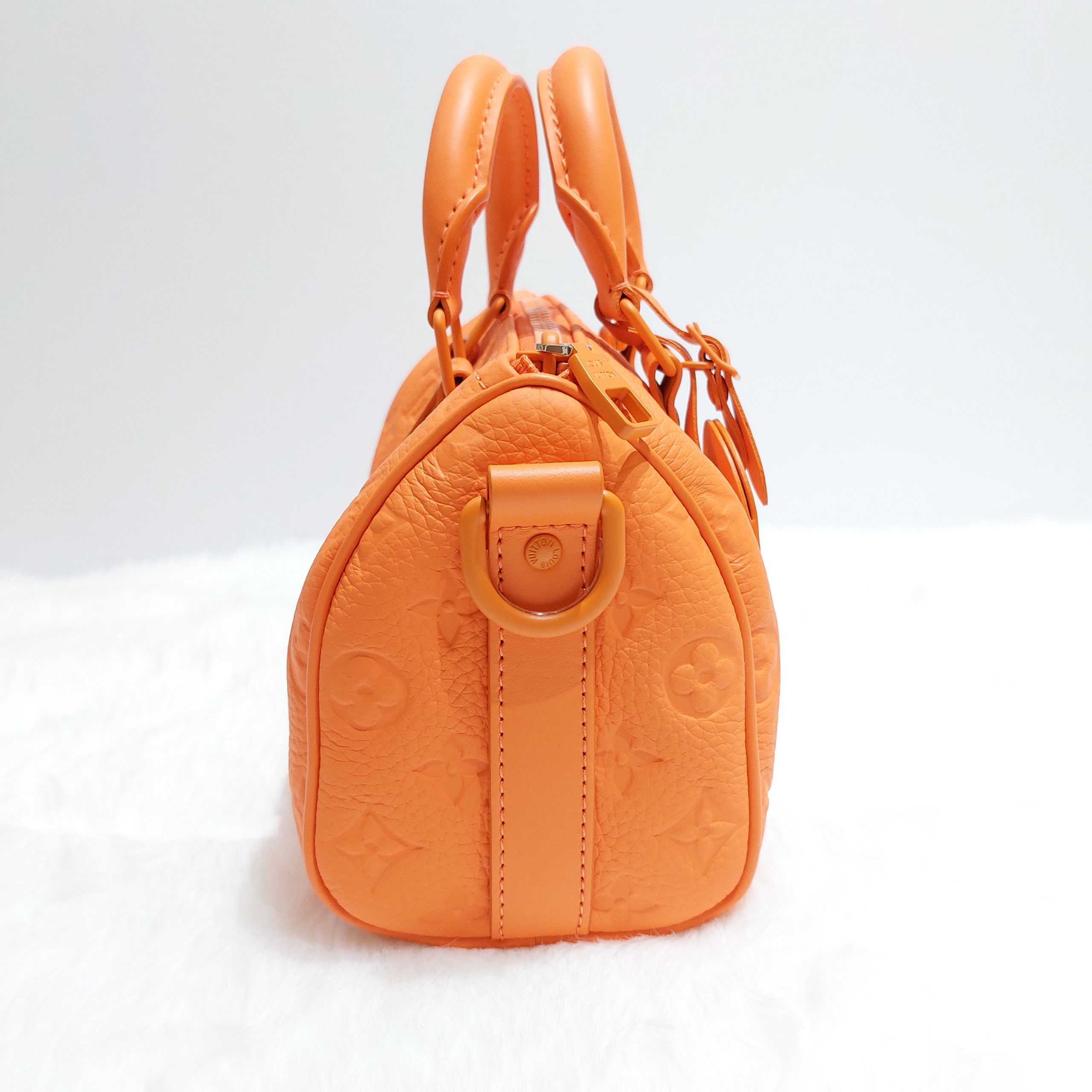 Keepall leather travel bag Louis Vuitton Orange in Leather - 30548885