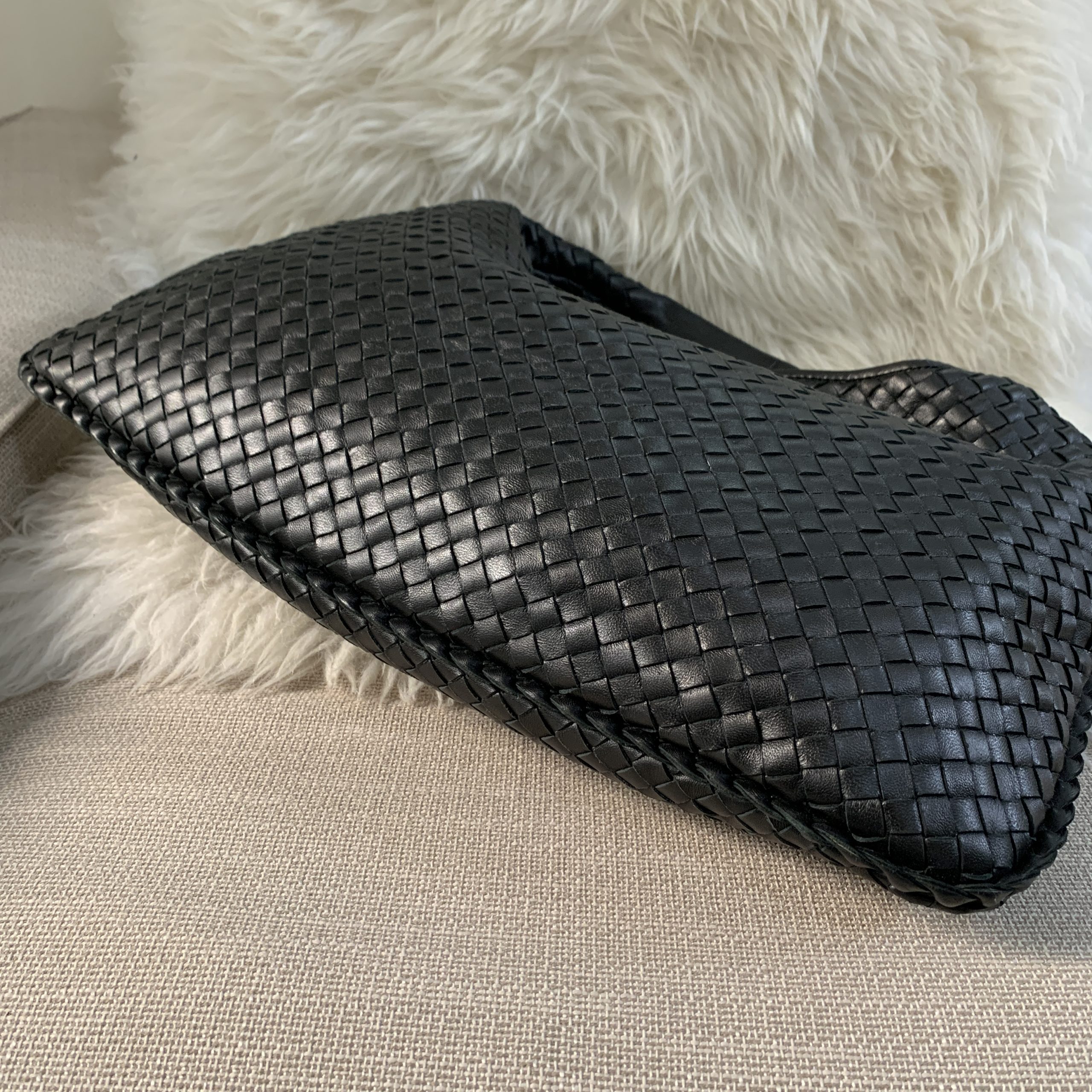 Bottega Veneta Intrecciato Hobo Black Bag - BrandConscious Authentics