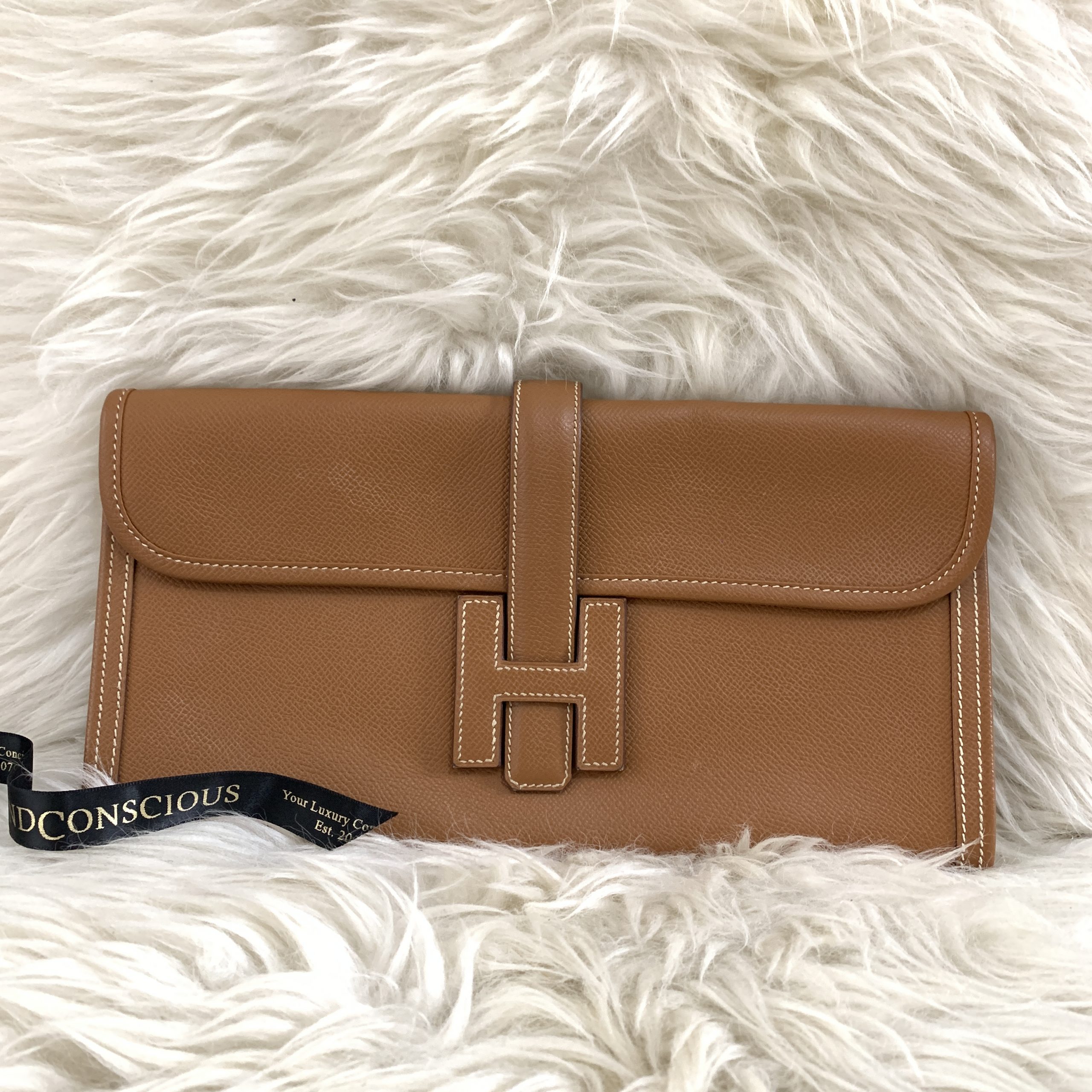 Hermes Bambou Epsom Leather Elan Jige 29 Clutch Hermes