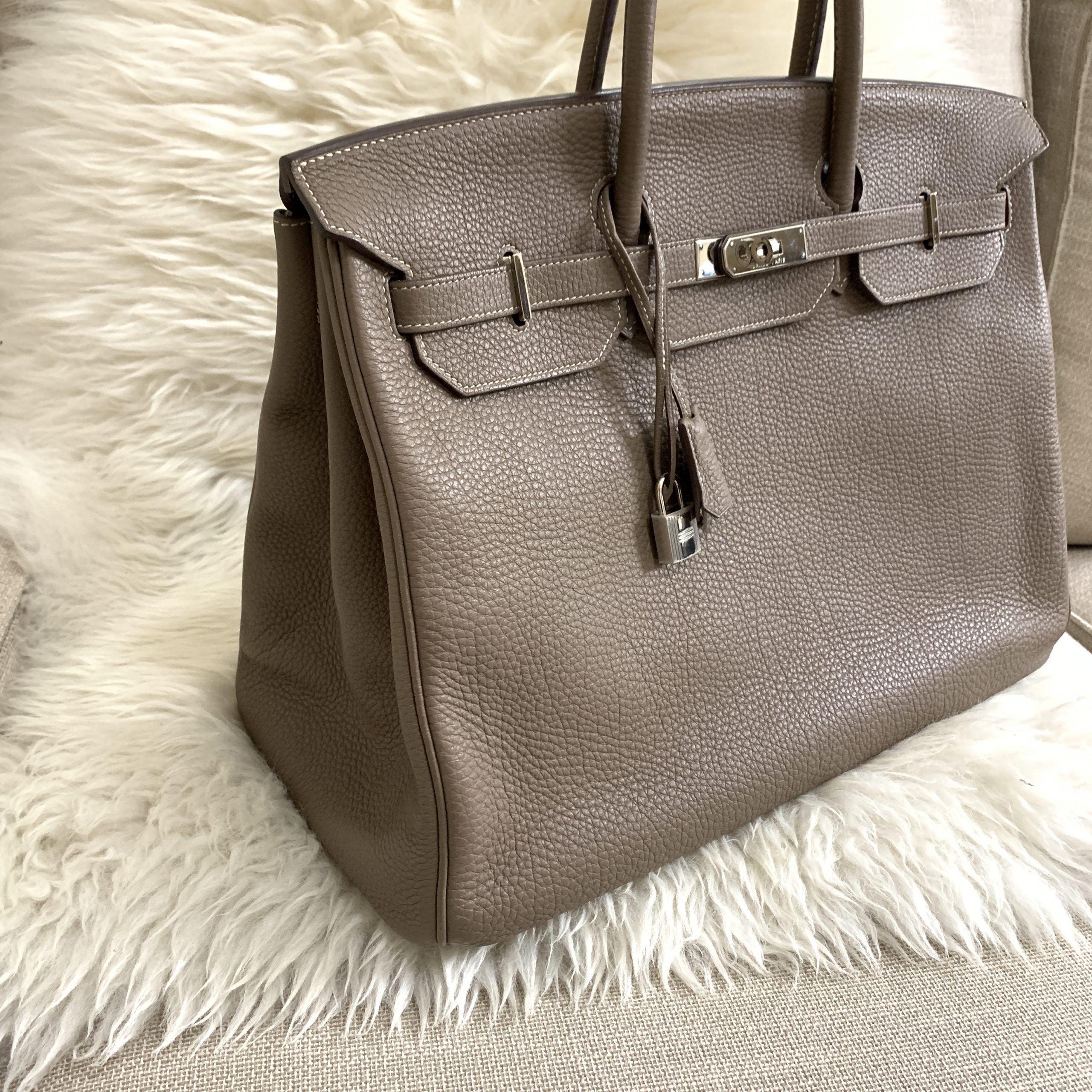 BIRKIN 40 CLEMENCE ETOUPE PHW - MW FASHION TALKY 