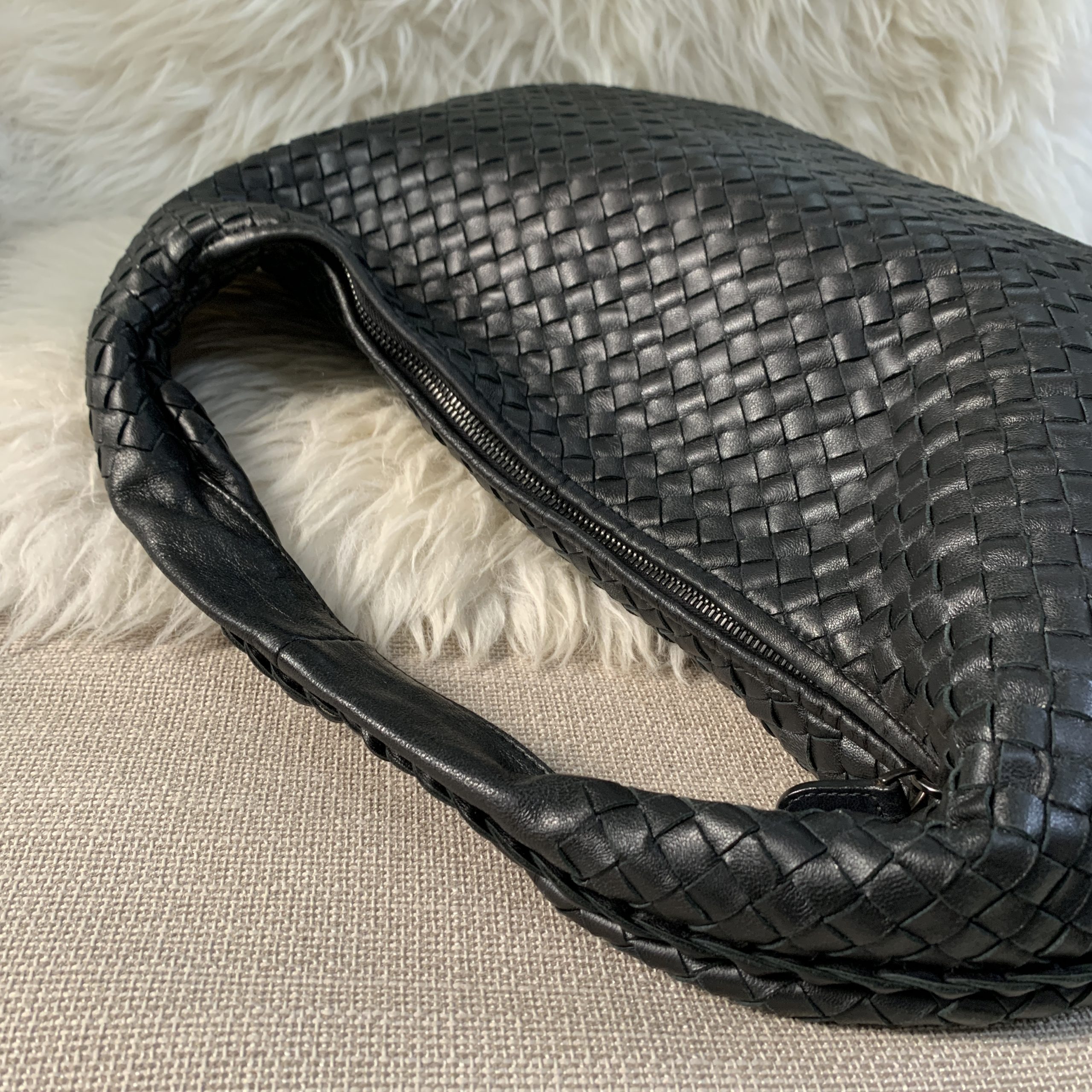 Bottega Veneta Intrecciato Hobo Black Bag - BrandConscious Authentics