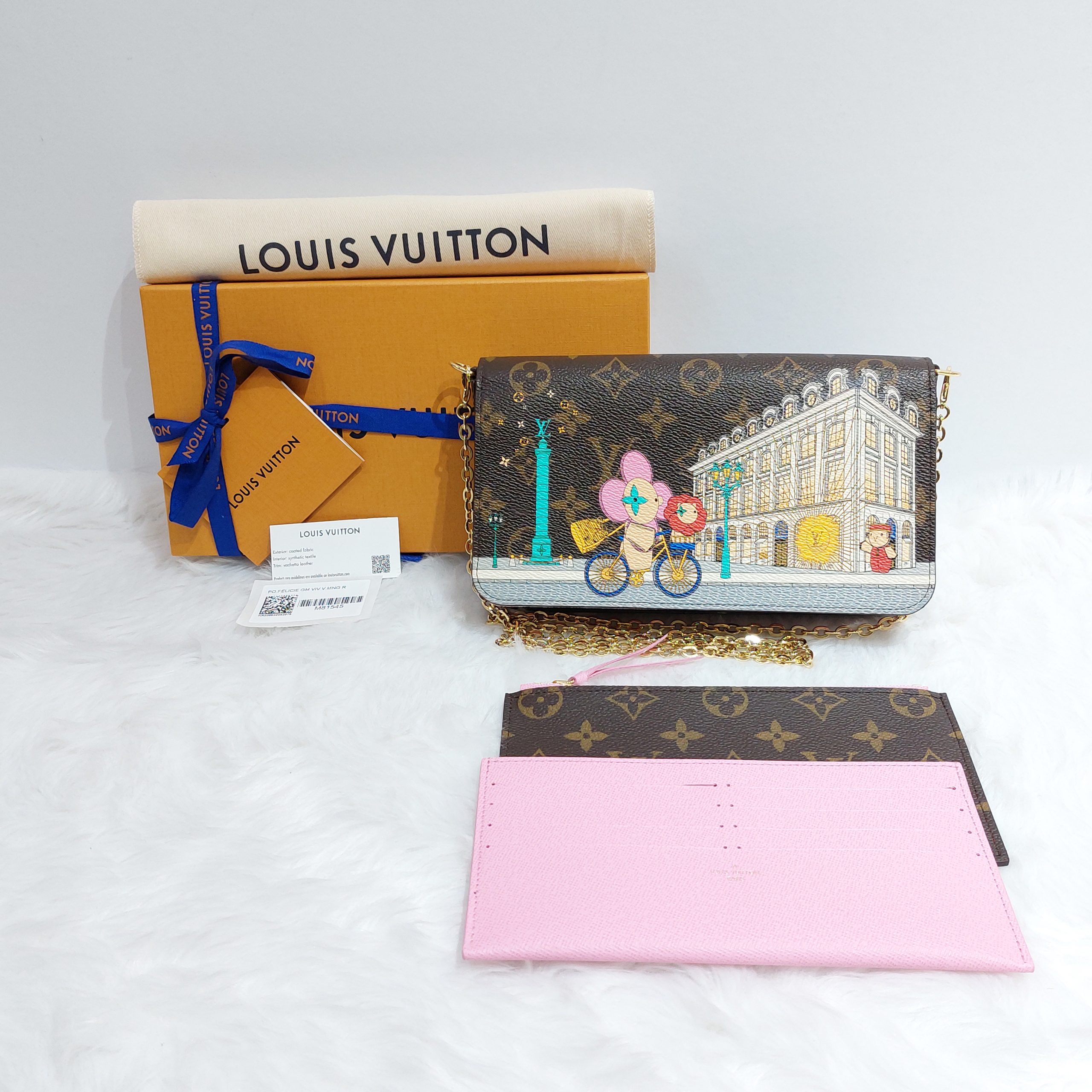 Louis Vuitton, Bags, Louis Vuitton M8545 Felicie Pochette Monogram Canvas  Vivienne Holiday Bnib