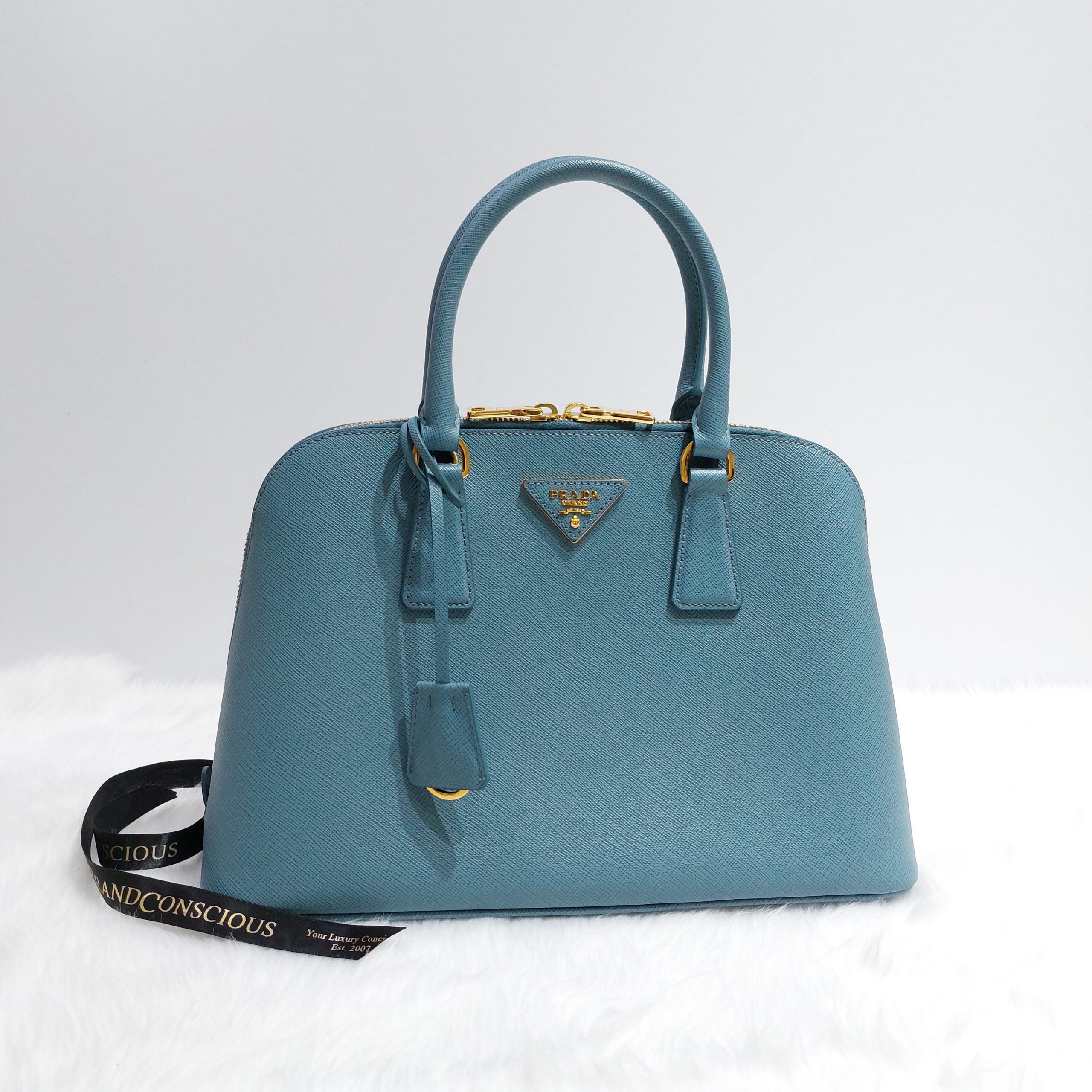 Prada Vernice BL0837 Saffiano Leather Top Handle Bag