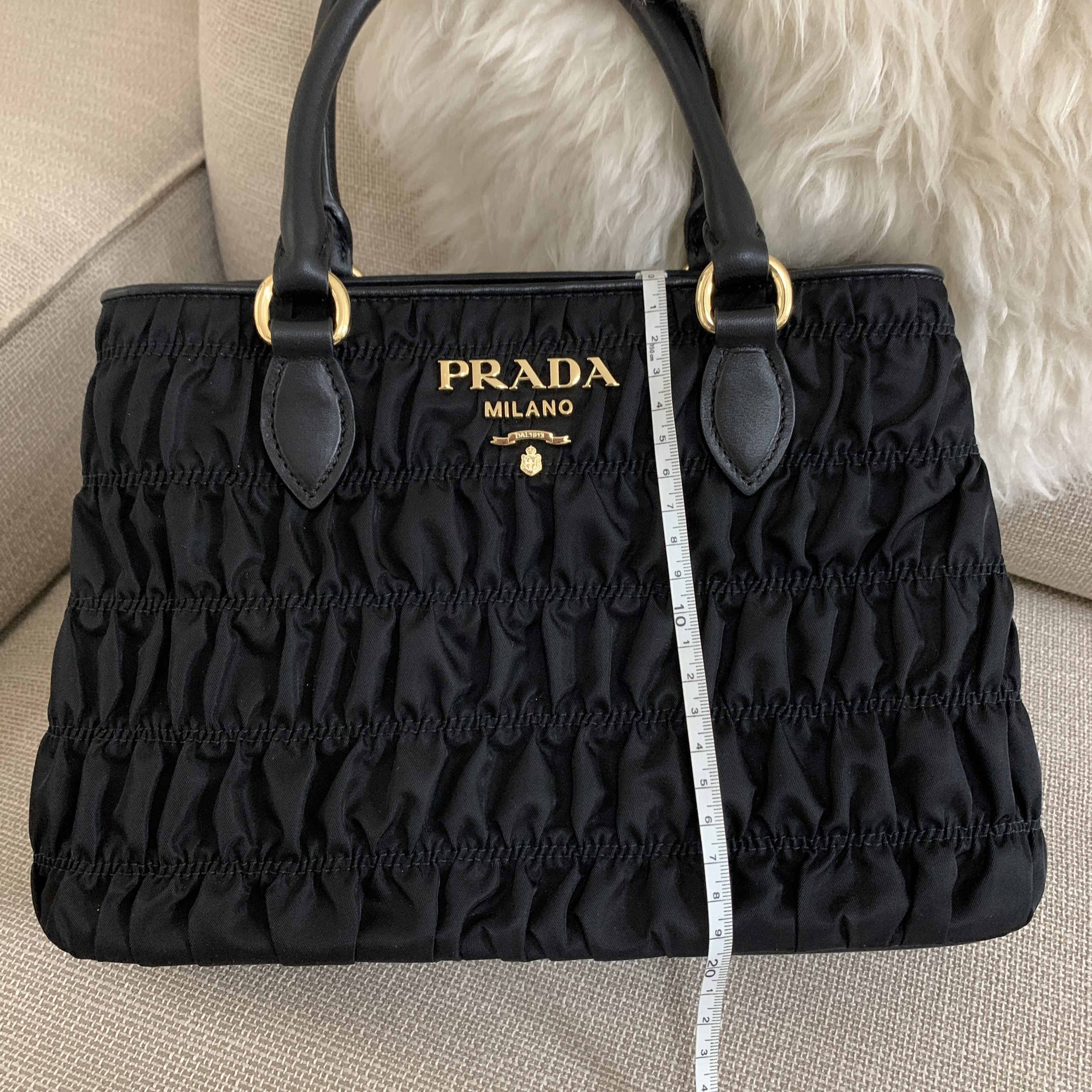 Prada 1BA173 Tessuto Gaufre' Nero 2way Bag - BrandConscious Authentics