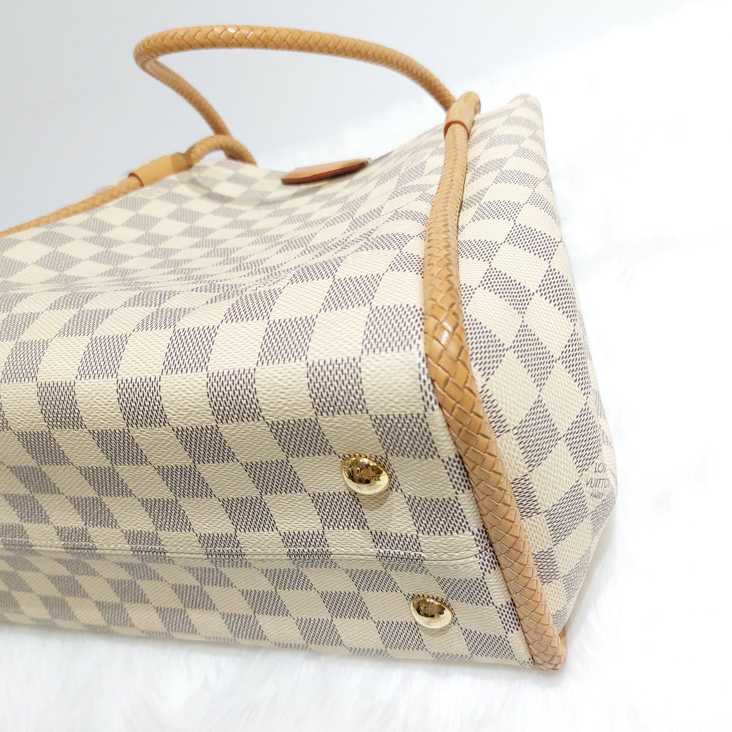 Louis Vuitton Propriano Tote Bag Damier Azur Leather White N44027