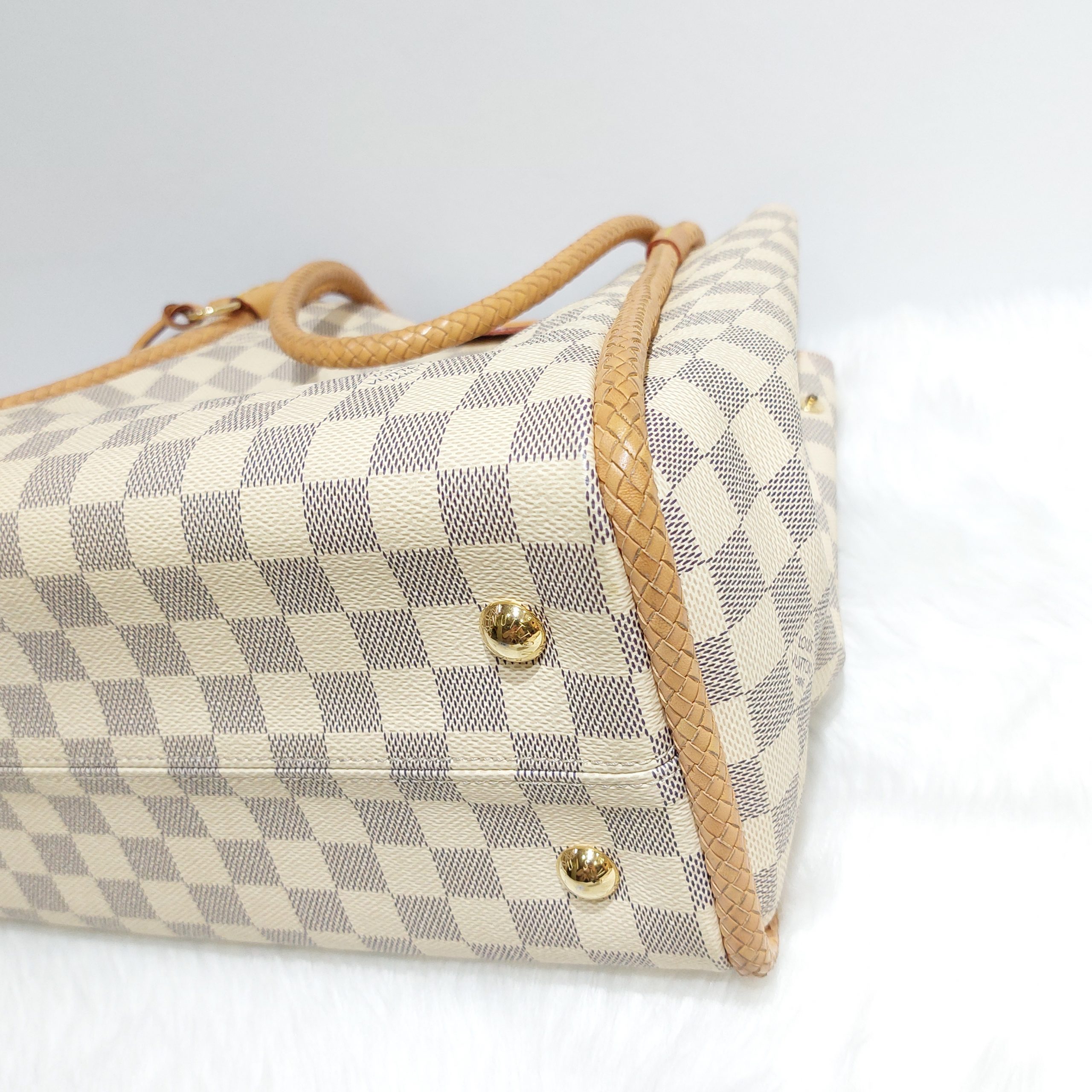 LOUIS VUITTON Damier Azur Propriano Tote Bag N44027 LV Auth 29499