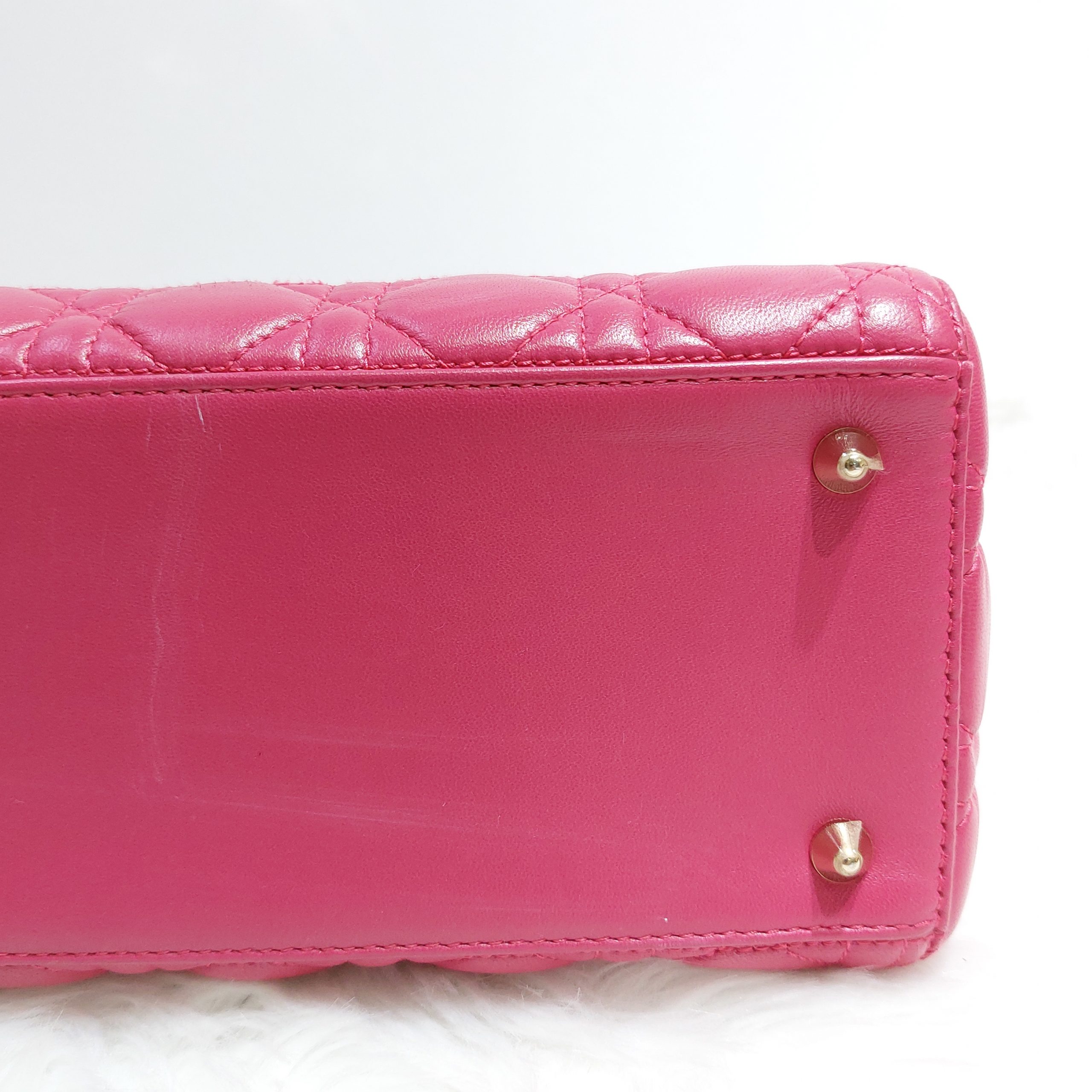 Christian Dior Lambskin Cannage Medium Lady Dior Fuchsia - BrandConscious  Authentics