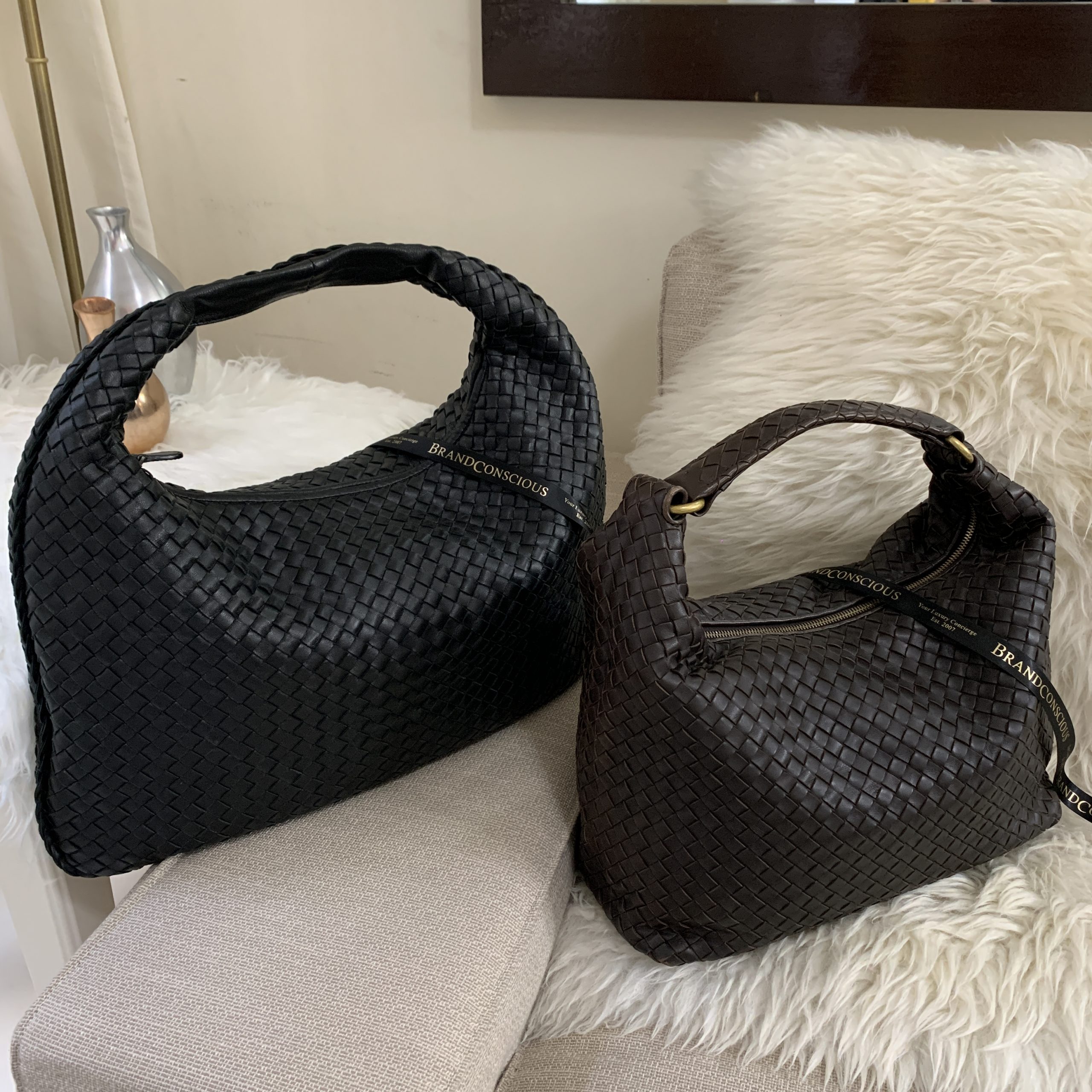 Bottega Veneta Intrecciato Hobo Black Bag - BrandConscious Authentics