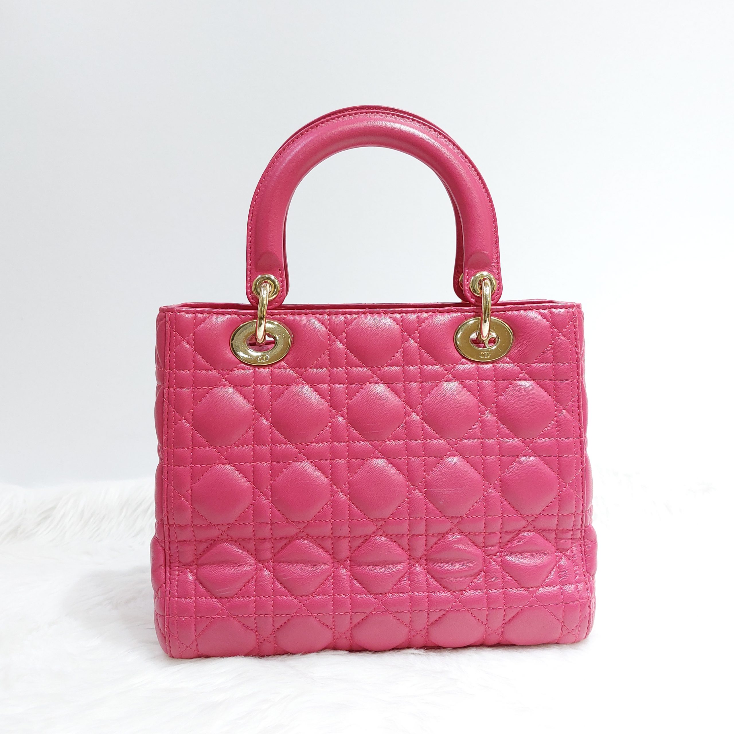 DIOR Medium Lady Dior Fuchsia Pink Cannage Lambskin GHW_Christian  Dior_BRANDS_MILAN CLASSIC Luxury Trade Company Since 2007