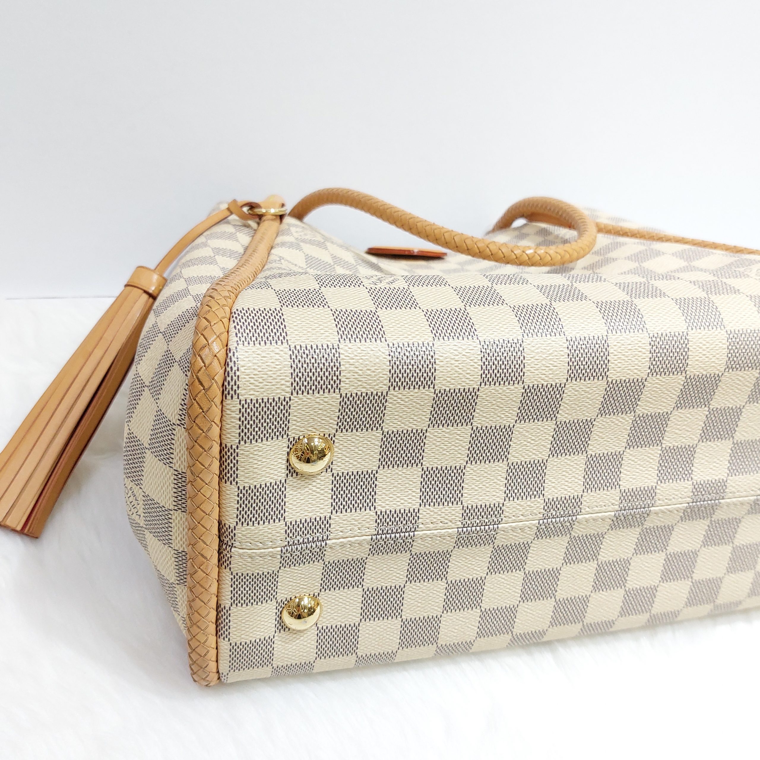 Louis Vuitton Propriano Tote Bag Damier Azur Leather White N44027