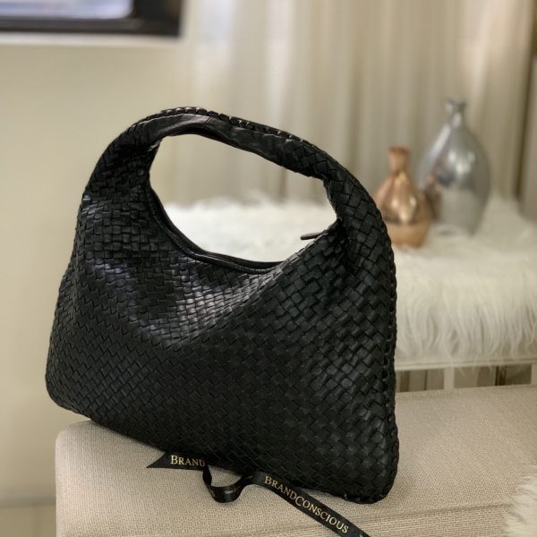 Bottega Veneta Intrecciato Hobo Black Bag - BrandConscious Authentics