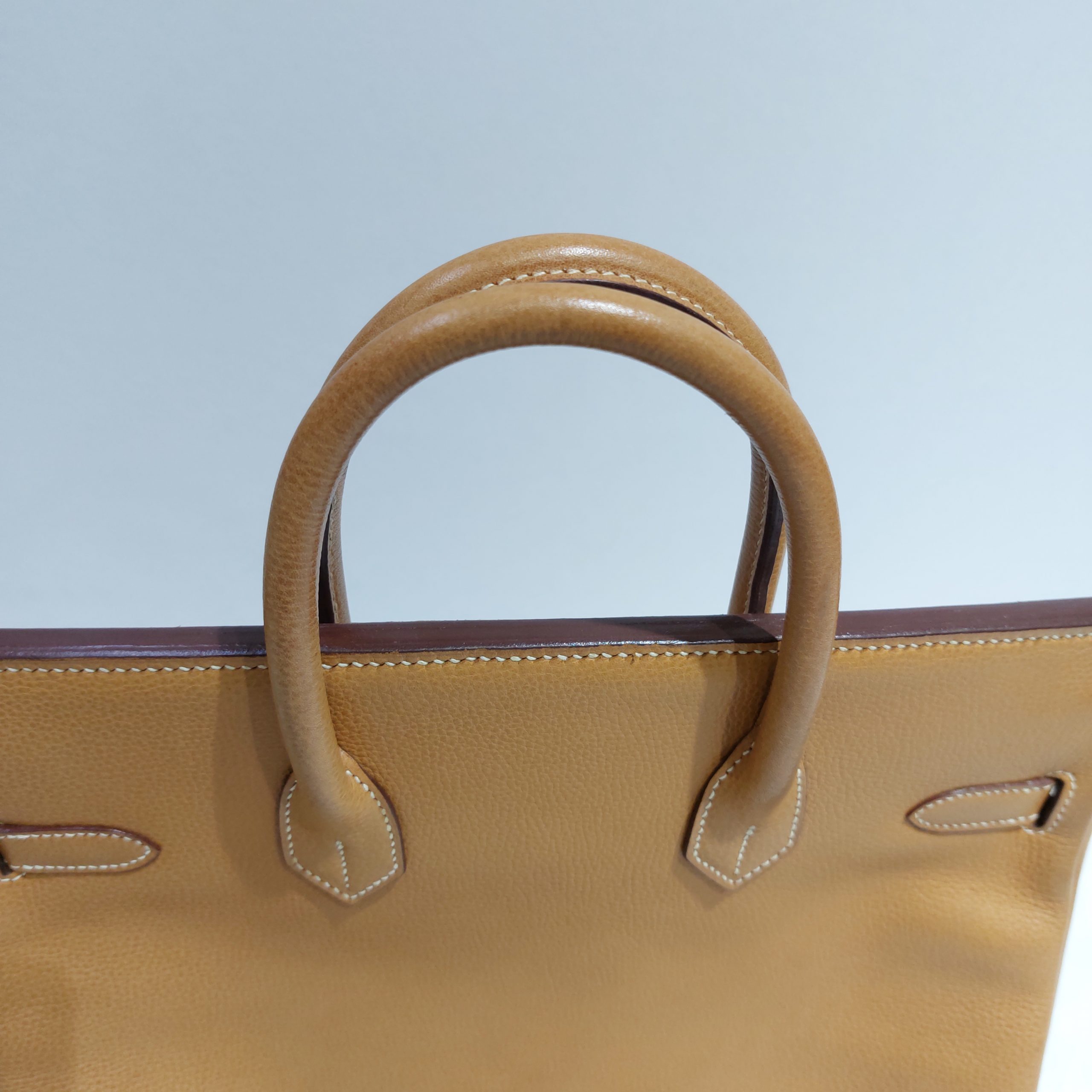 Hermes HAC Birkin Bag Natural Ardennes with Gold Hardware 32 at 1stDibs