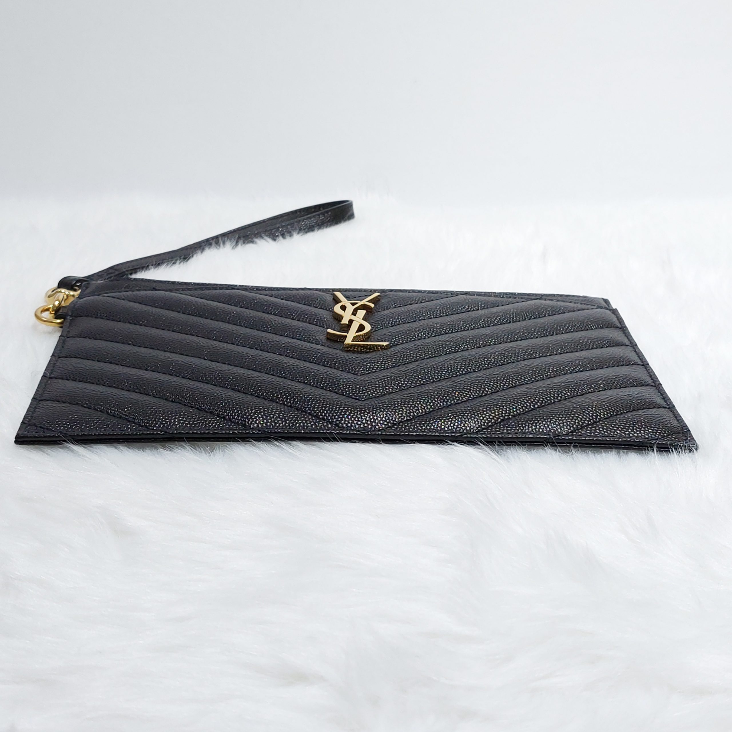 Saint Laurent YSL Monogram Pouch New Season Black - BrandConscious  Authentics