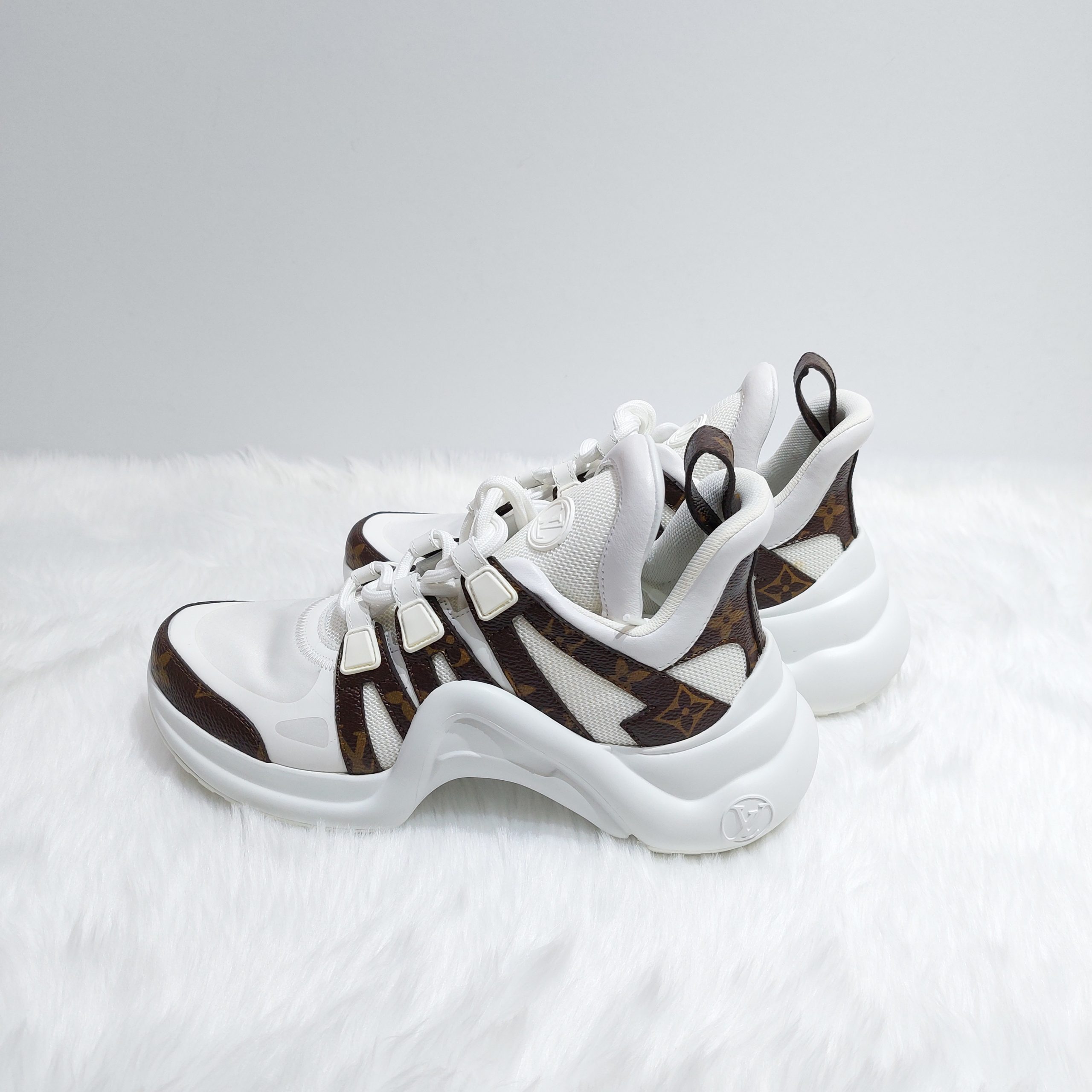 Louis Vuitton White/Monogram Canvas and Leather Archlight Sneakers Size 37 Louis  Vuitton