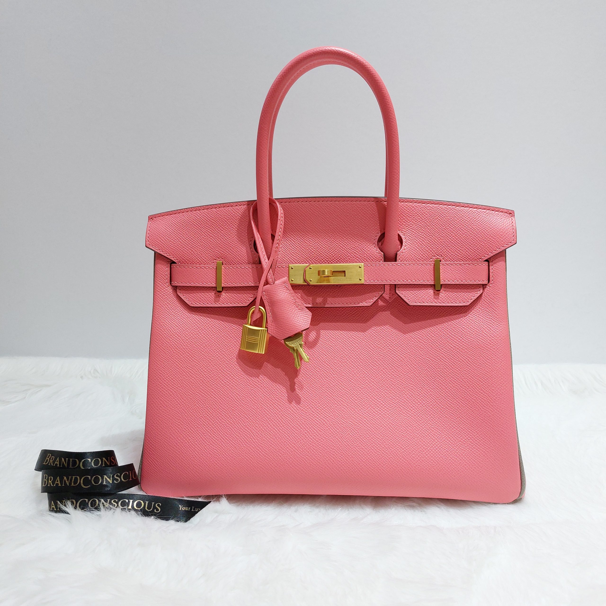 Hermès Birkin Bag 30cm Gris Asphalt Rose Azalee Epsom Gold Hardware