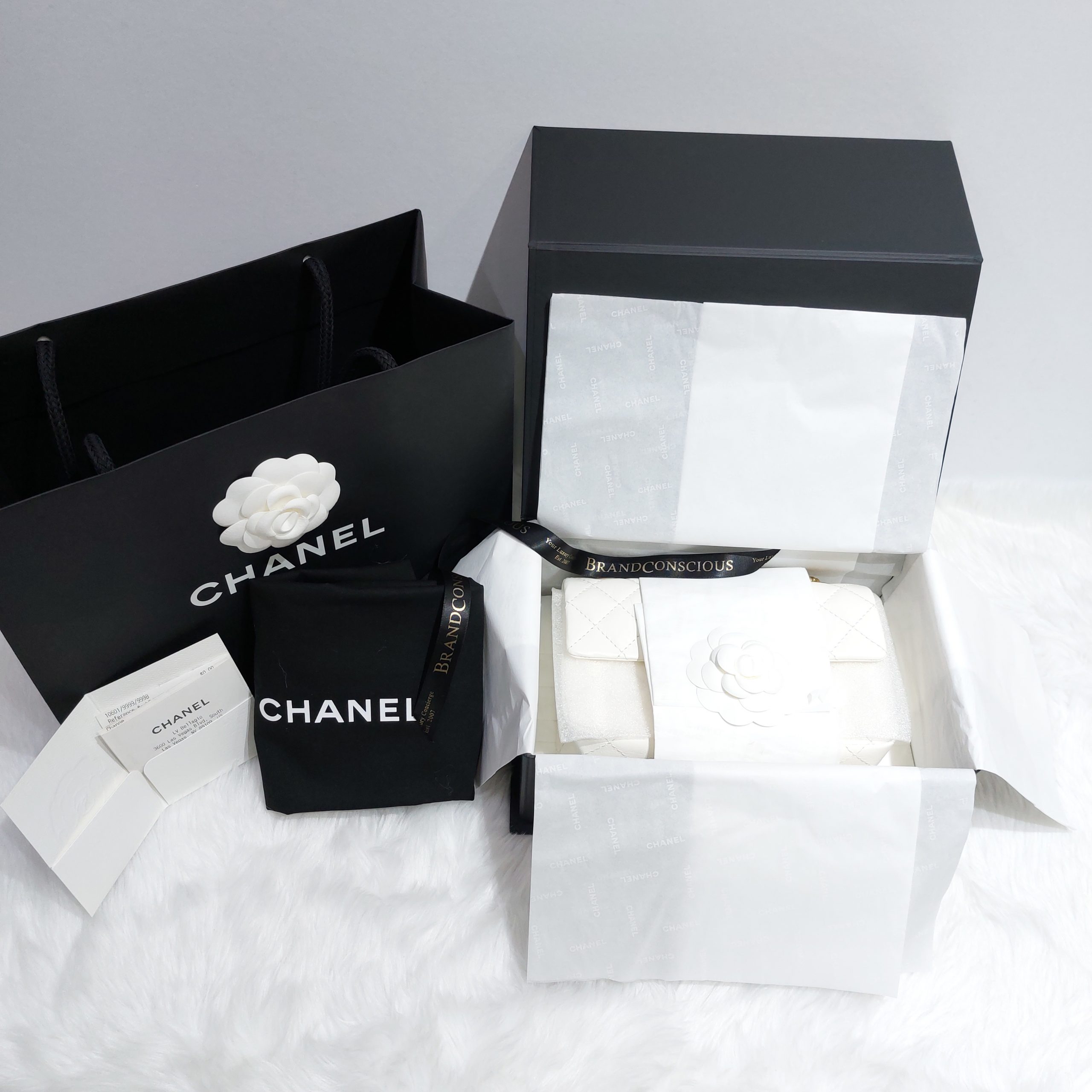 CHANEL mini white gift paper bag  Chanel mini, White gifts, Paper gifts