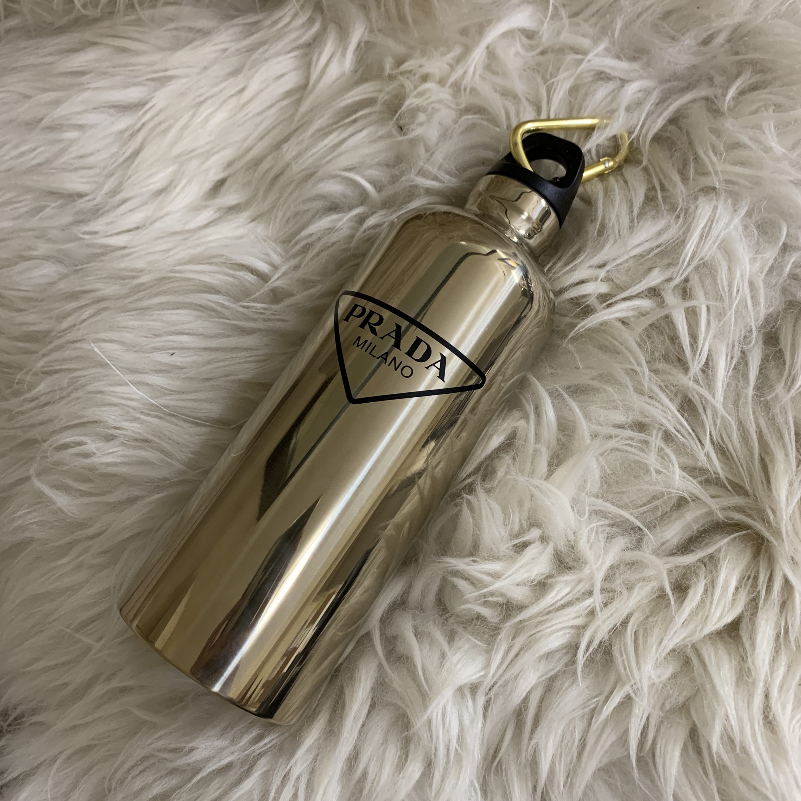 Prada 2UH003 Gold/Black Stainless Steel 500ml Water Bottle - BrandConscious  Authentics