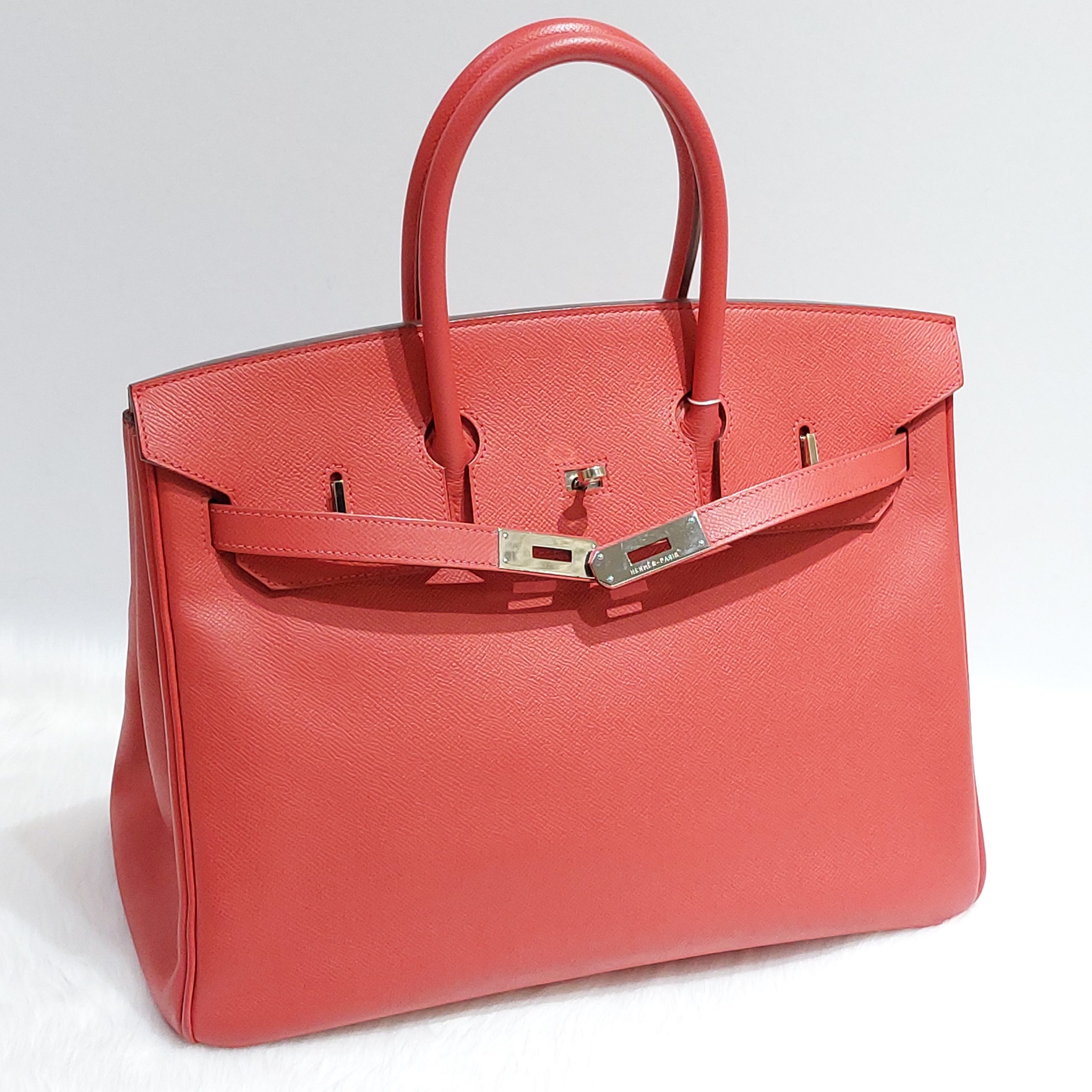 Hermes Personal Birkin bag 35 Soufre/ White/ Rose jaipur Epsom leather Matt  silver hardware