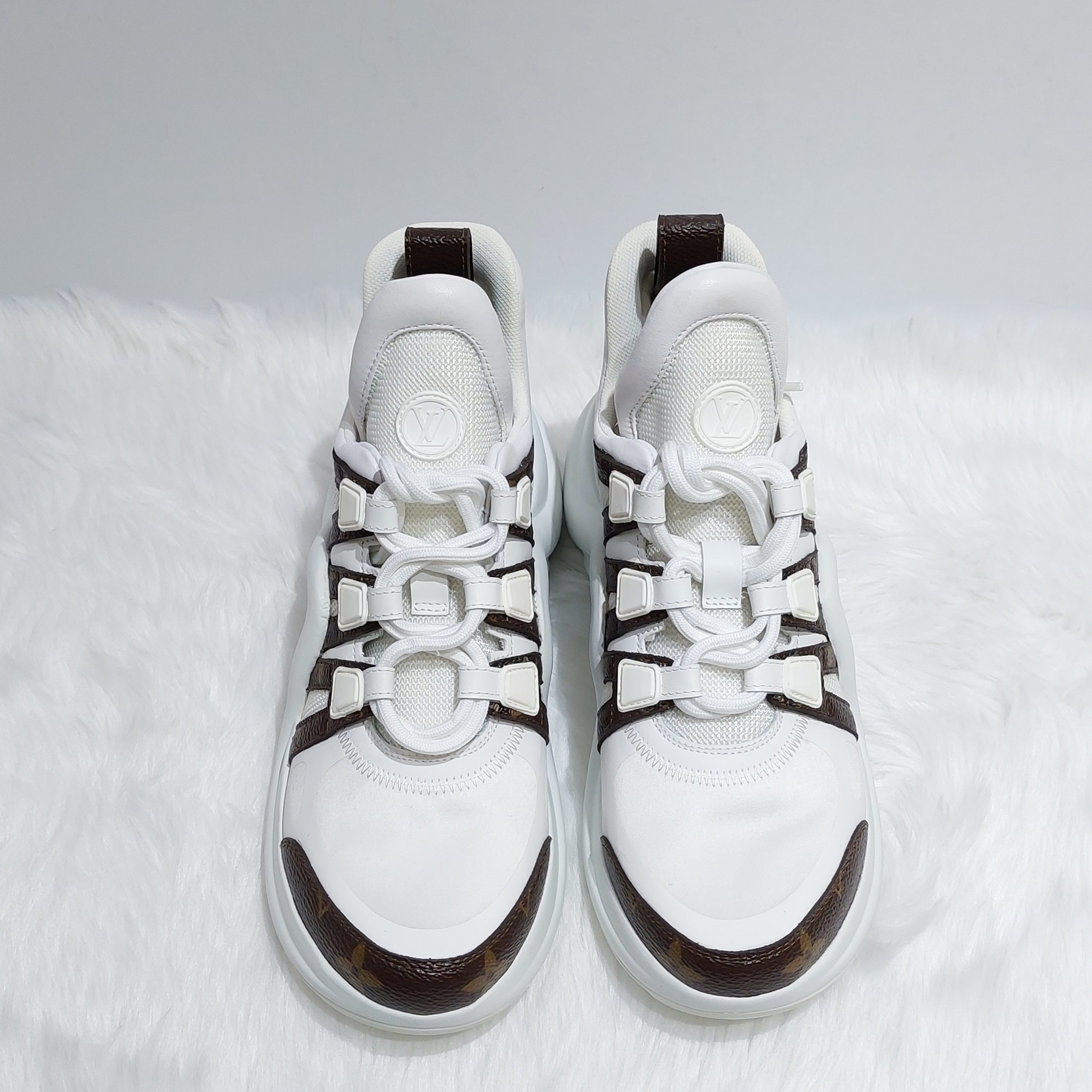 Louis Vuitton White Nylon and Leather Archlight Low Top Sneakers Size 36 Louis  Vuitton